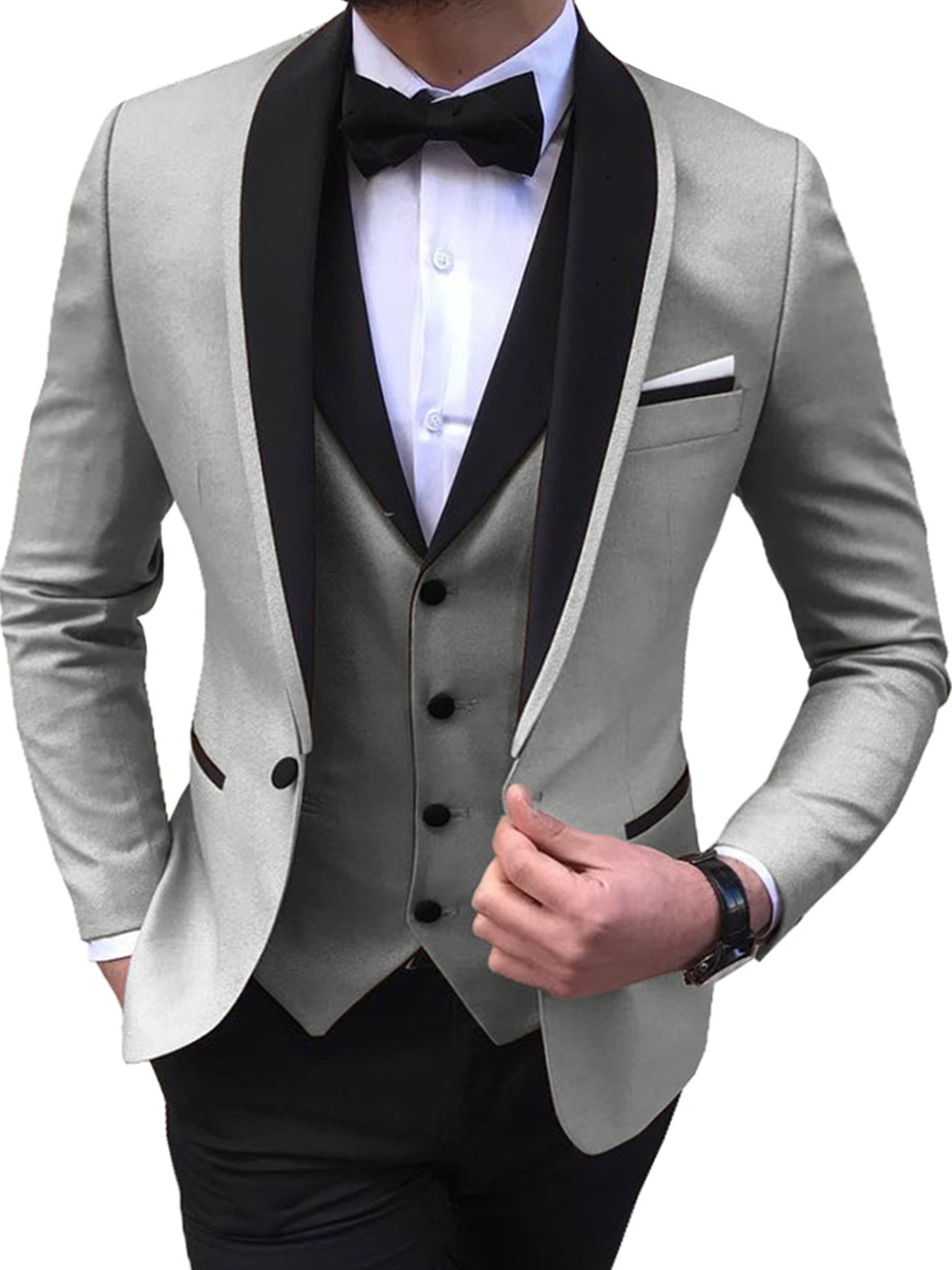 Costume trois-pièces ajusté pour homme costume professionnelle pour affaires