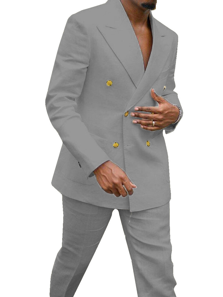 Costume Bureau Décontracté Homme 2 Pièces en ARGENT Élégance et Confort au Quotidien
