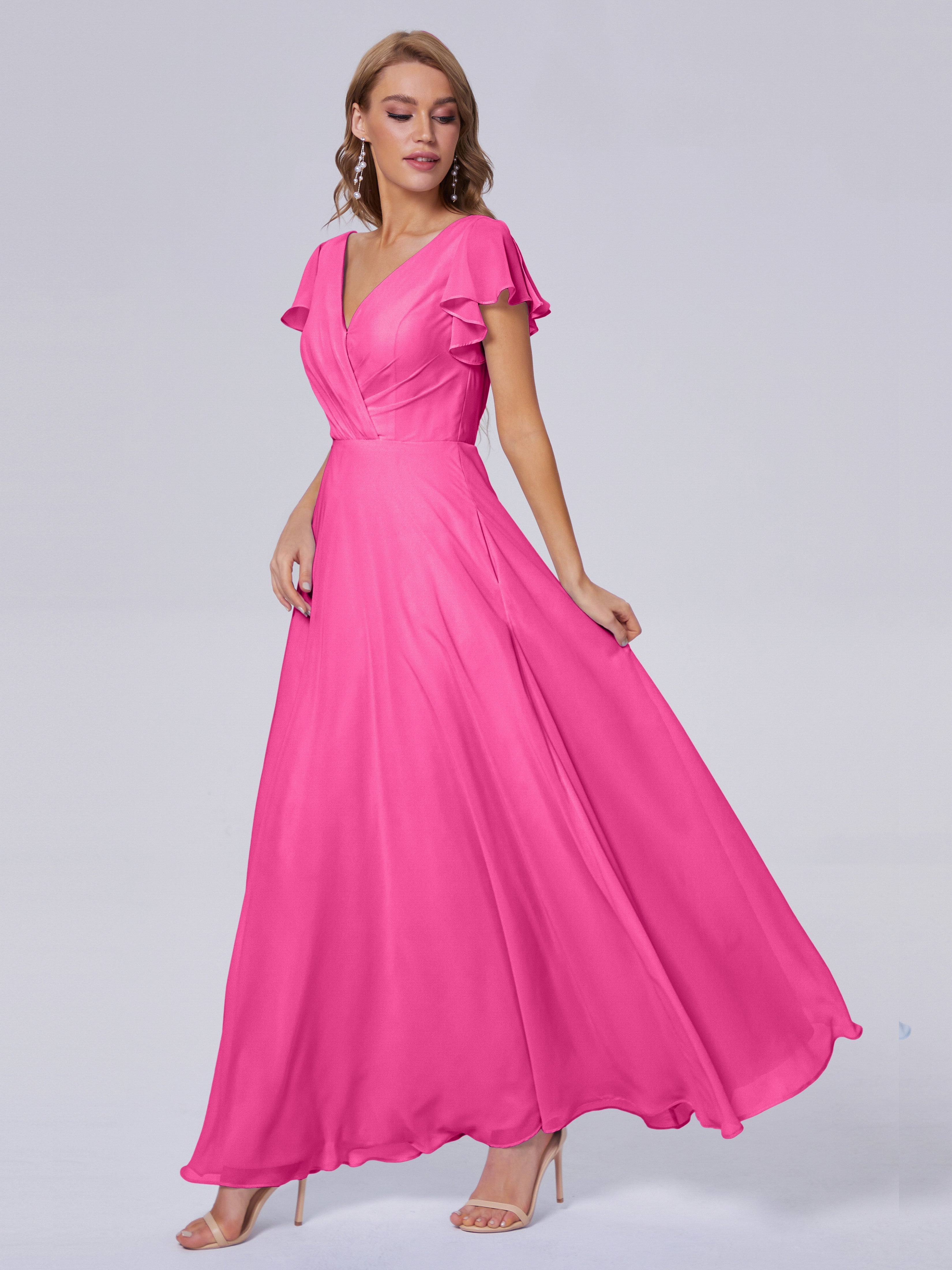 Robe Demoiselle D Honneur Azalée Col V Mousseline Robes Demoiselle D'Honneur