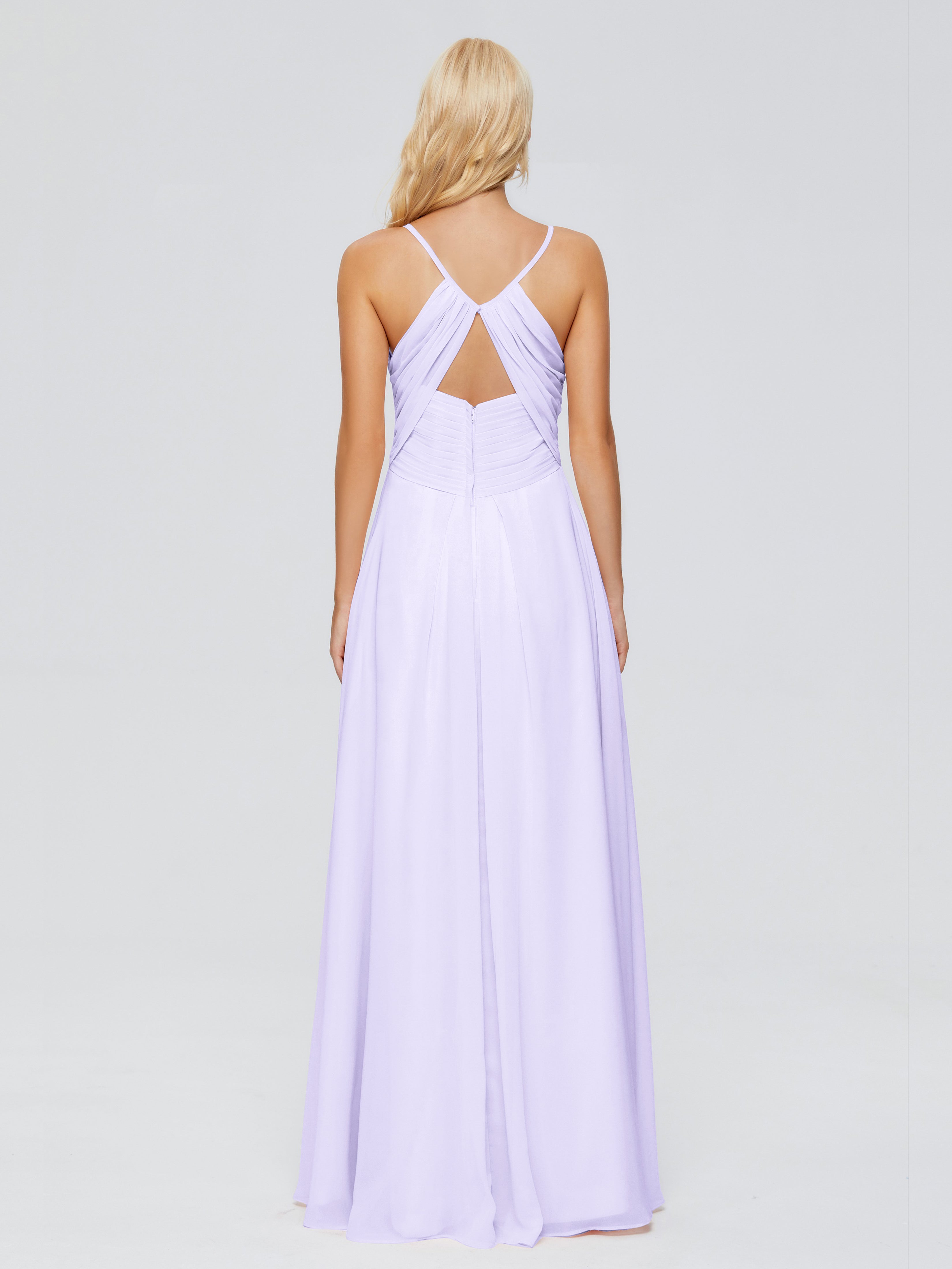 Demoiselle Robe Cocktail Robe Lilas Trapèze Bretelles Spaghetti Mousseline Robes Demoiselle D'Honneur