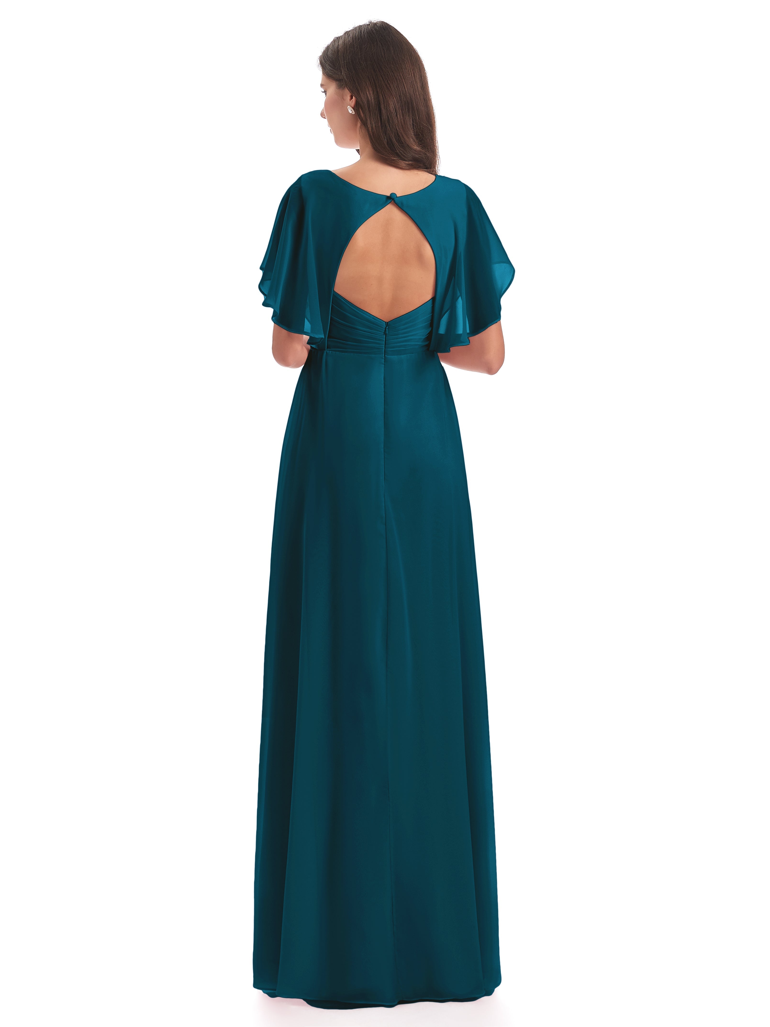 Robe De Demoiselle D'Honneur Bleu Encre Dos Ouvert Fendue Devant Robes Demoiselle D'Honneur