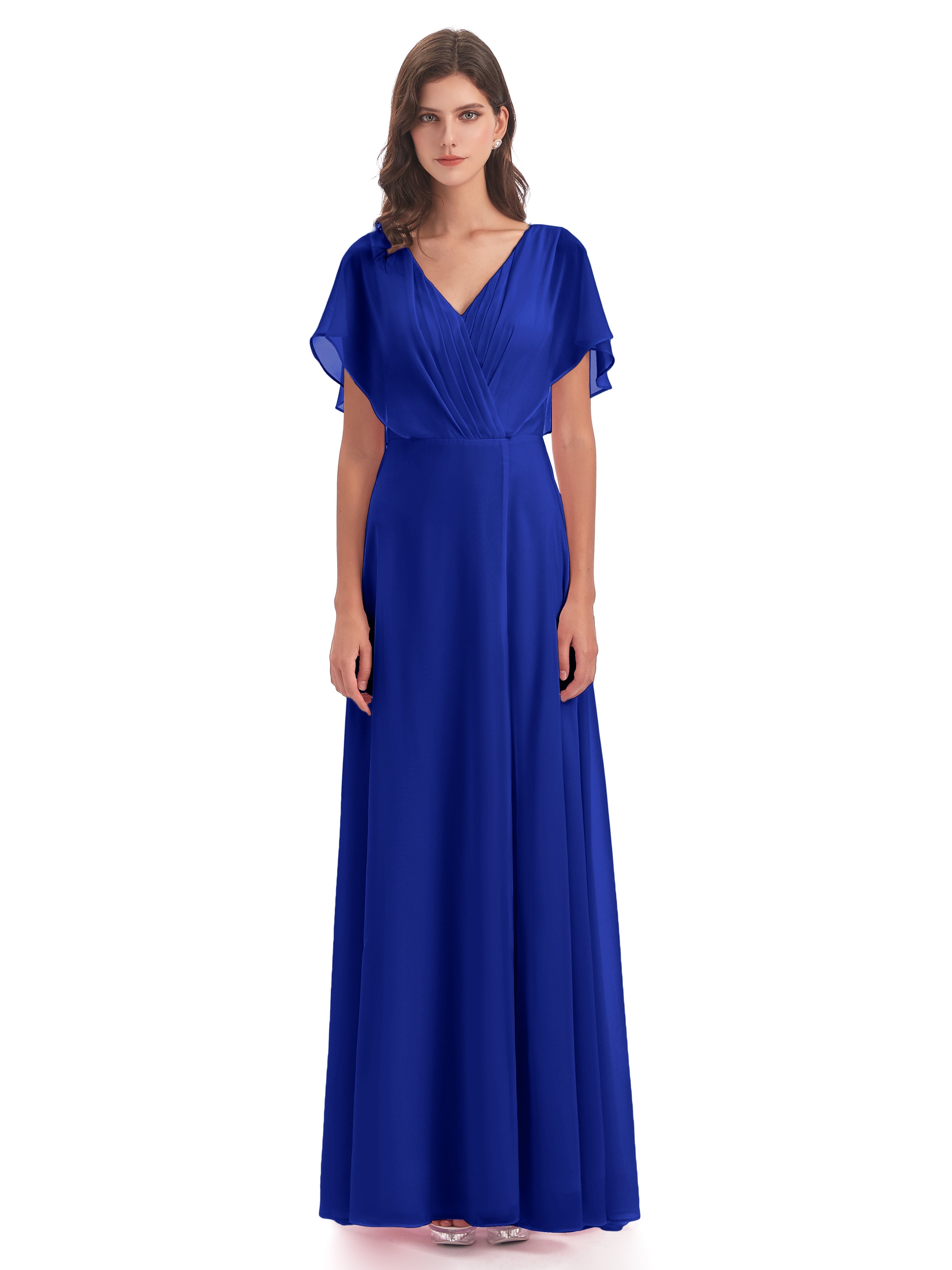 Robe Demoiselle D Honneur Bleu Royal Dos Ouvert Fendue Devant Robes Demoiselle D'Honneur