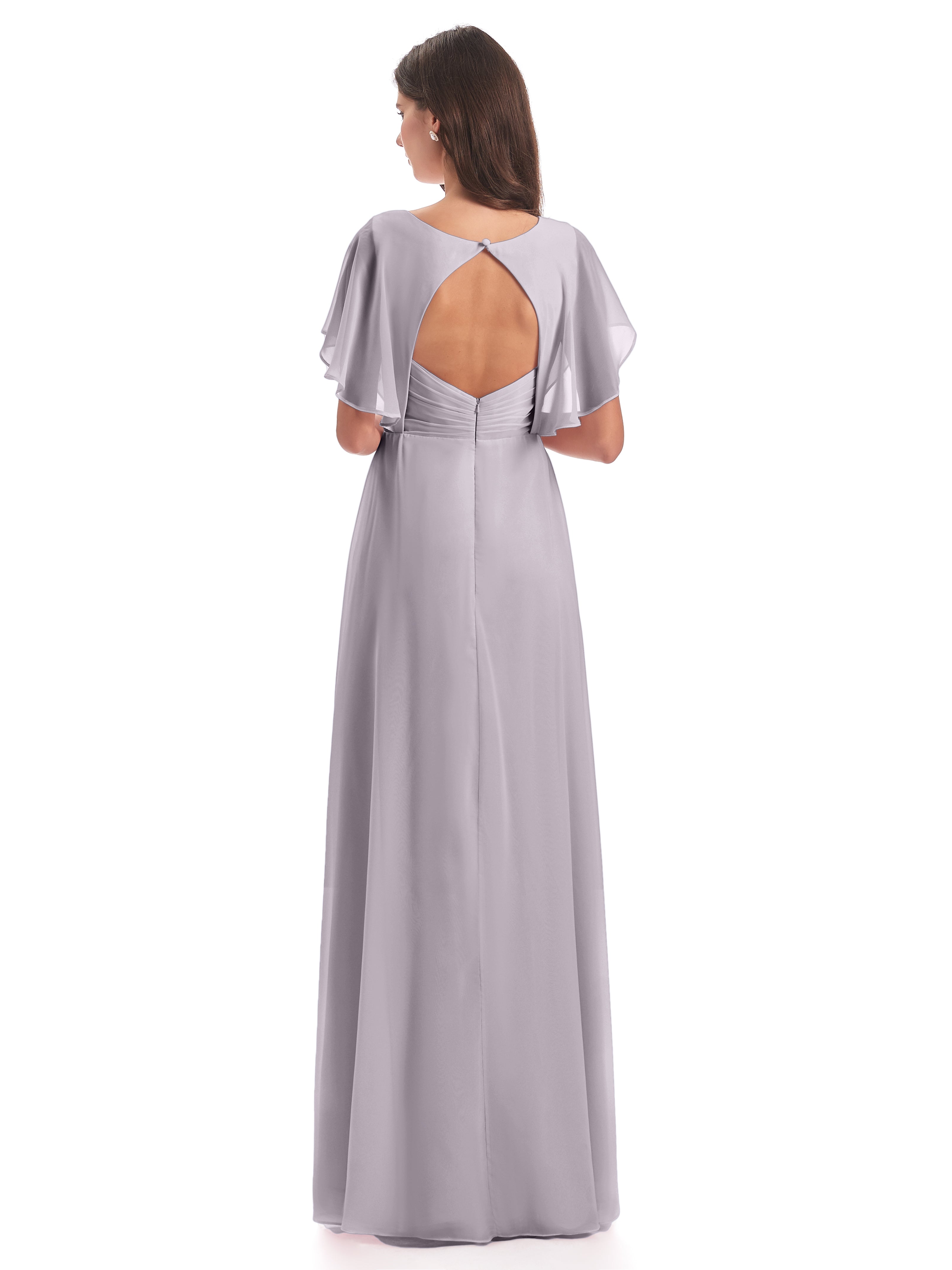 Robes De Demoiselle D'Honneur Crépuscule Dos Ouvert Fendue Devant Robes Demoiselle D'Honneur