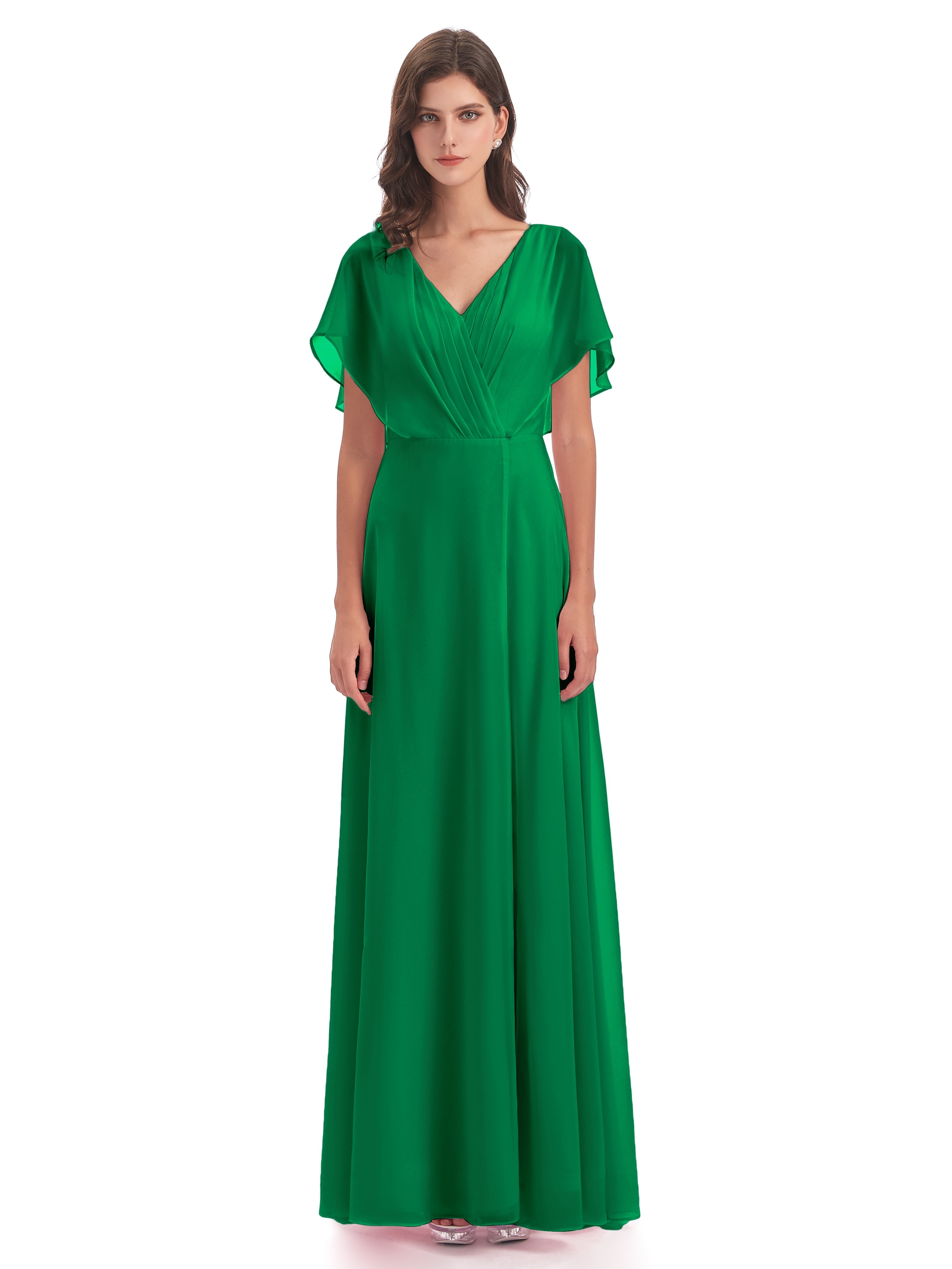 Demoiselle D'Honneur Vert Émeraude Dos Ouvert Fendue Devant Robes Demoiselle D'Honneur