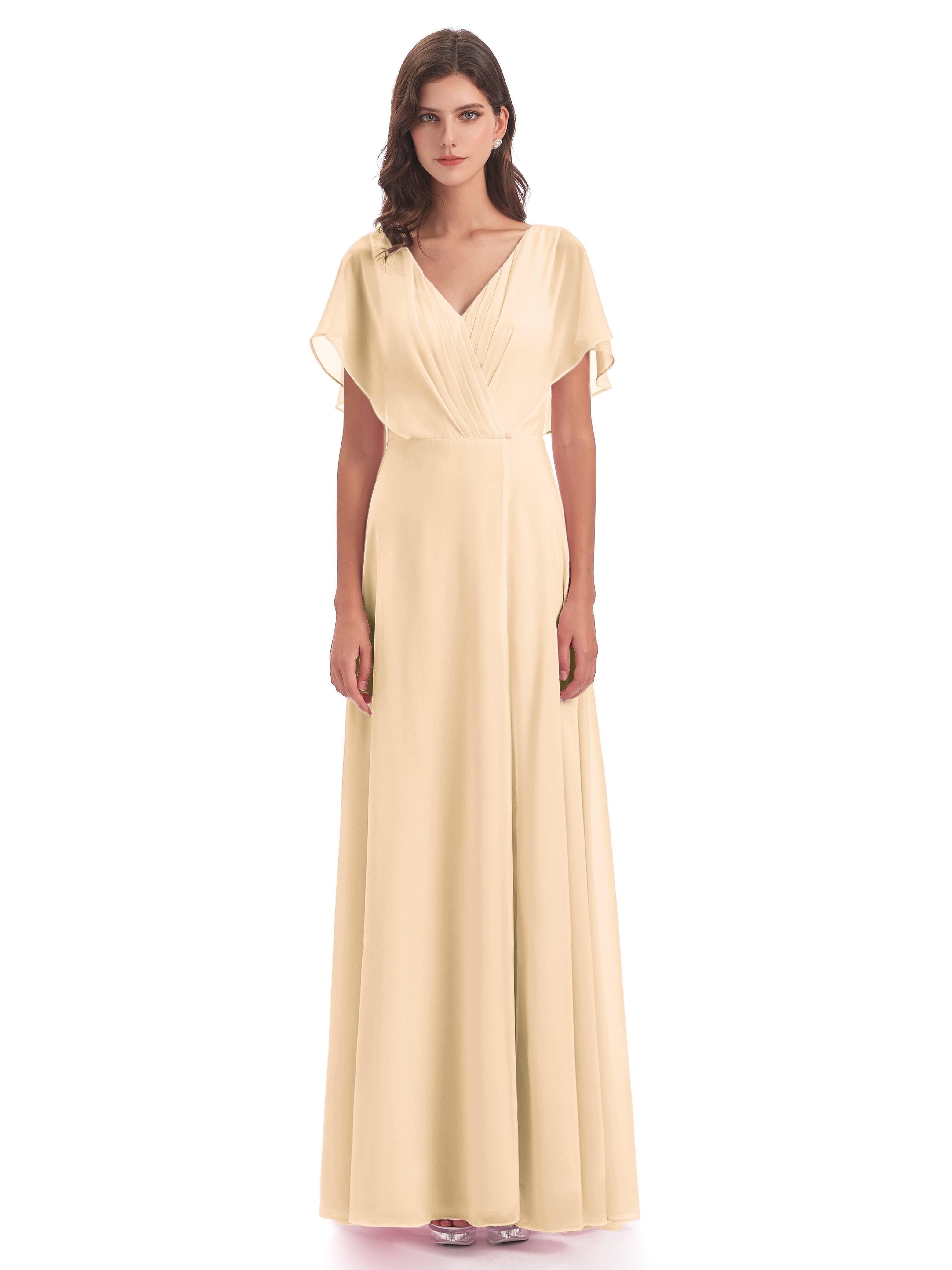 Robe Demoiselle D Honneur Couleur Peche Dos Ouvert Fendue Devant Robes Demoiselle D'Honneur