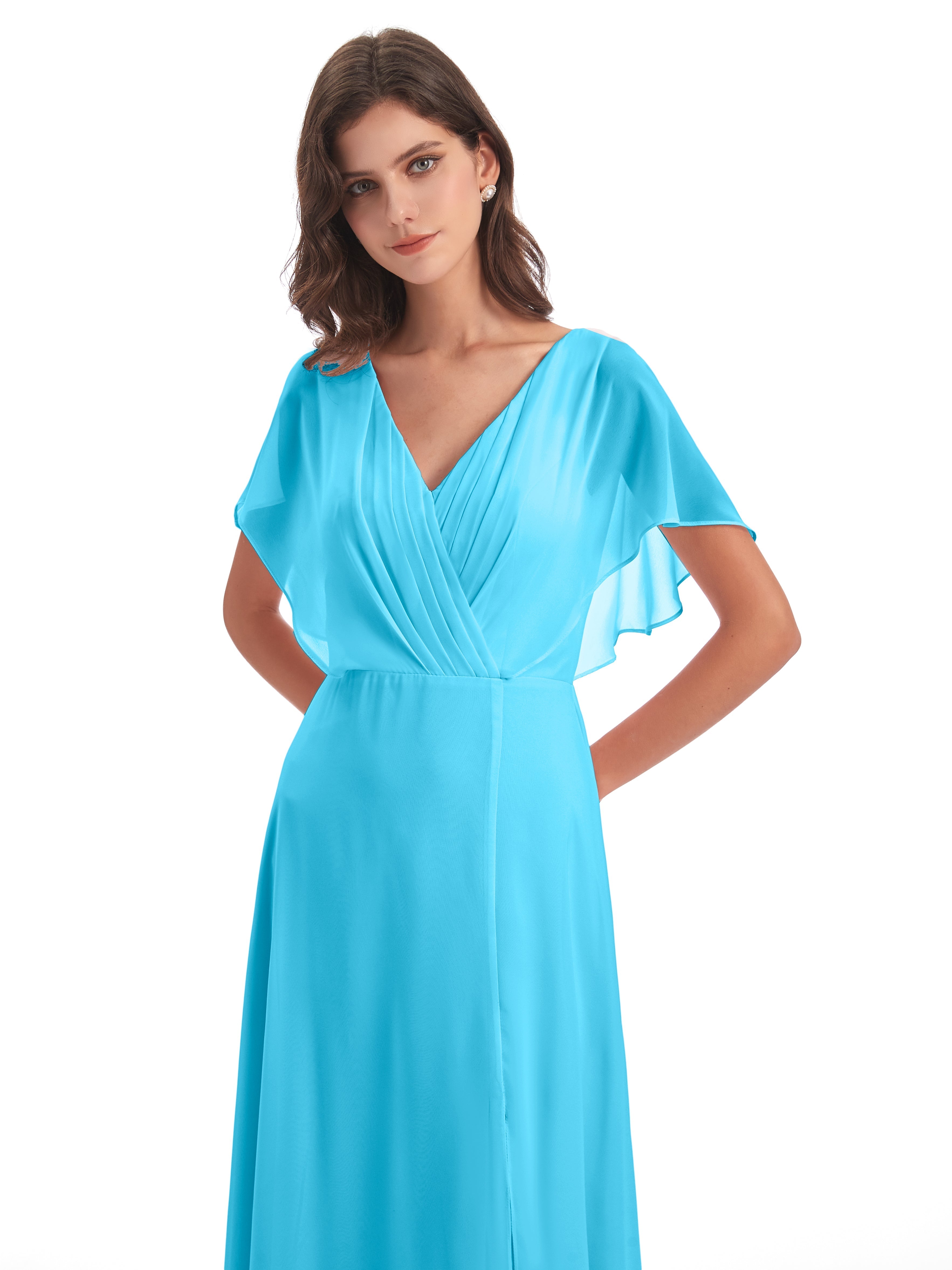 Robe De Demoiselle D'Honneur En Piscine Dos Ouvert Fendue Devant Robes Demoiselle D'Honneur