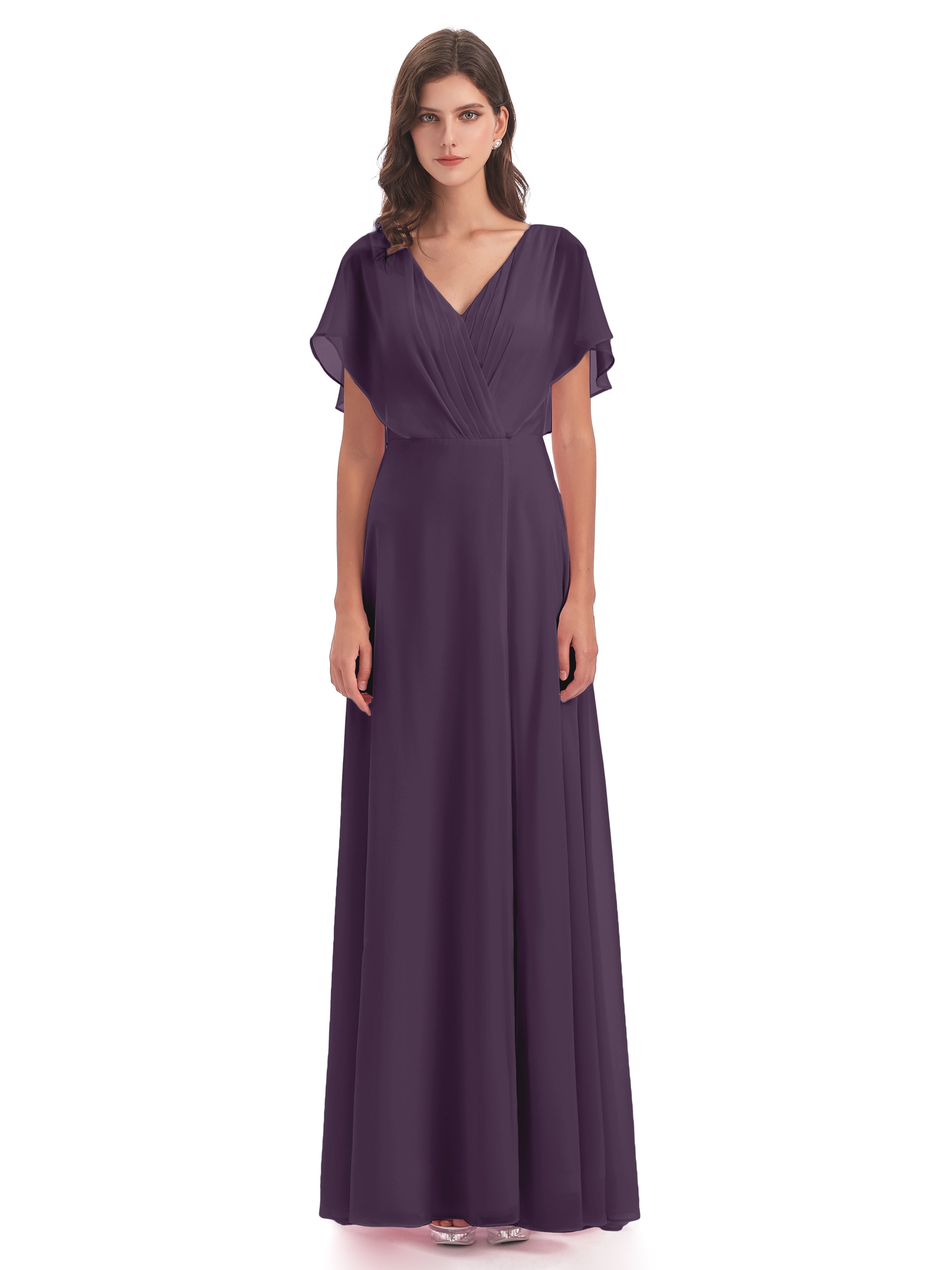 Robe De Demoiselle D'Honneur En Plum Dos Ouvert Fendue Devant Robes Demoiselle D'Honneur