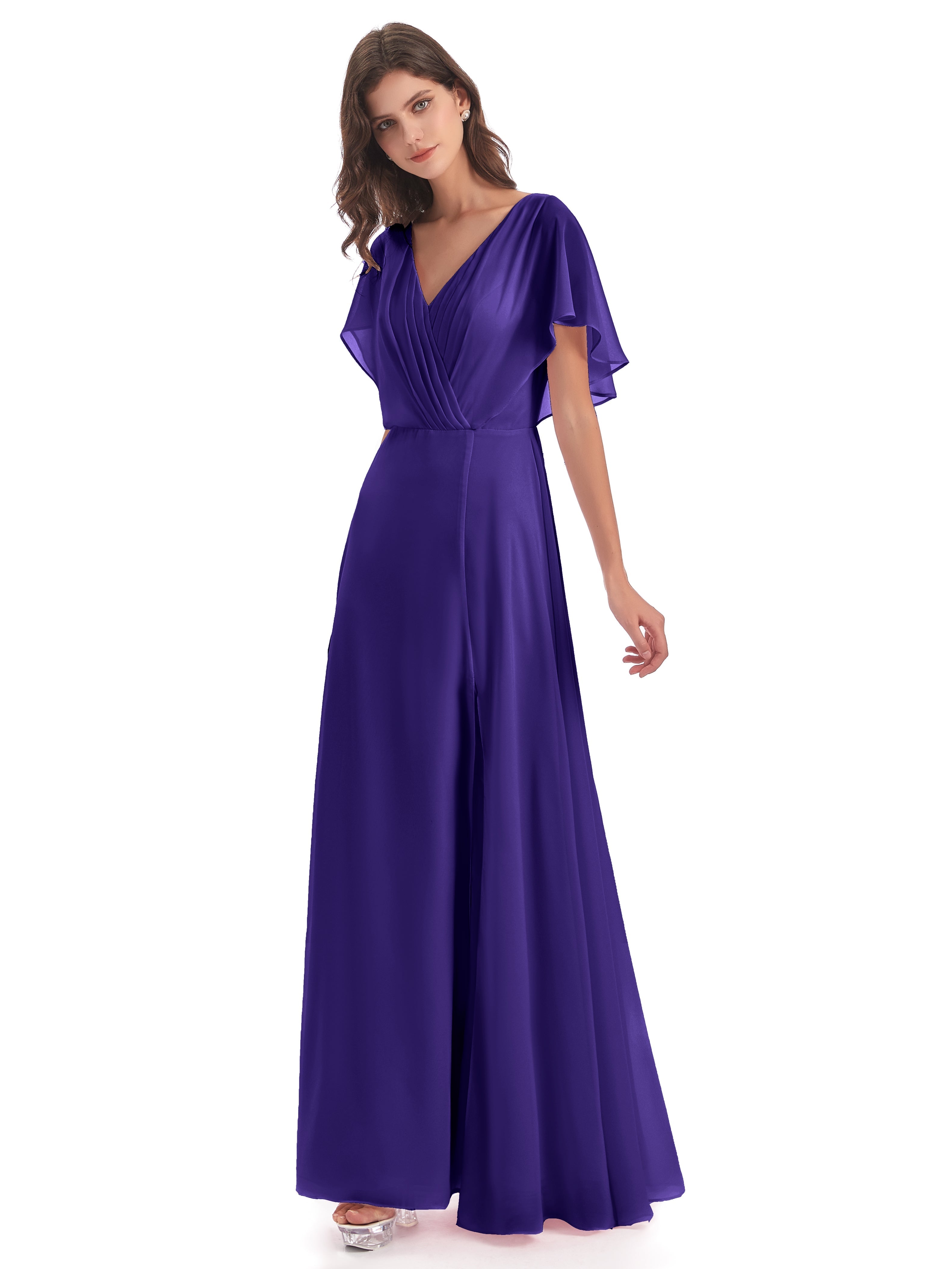 Robes De Demoiselle D'Honneur En Régence Dos Ouvert Fendue Devant Robes Demoiselle D'Honneur