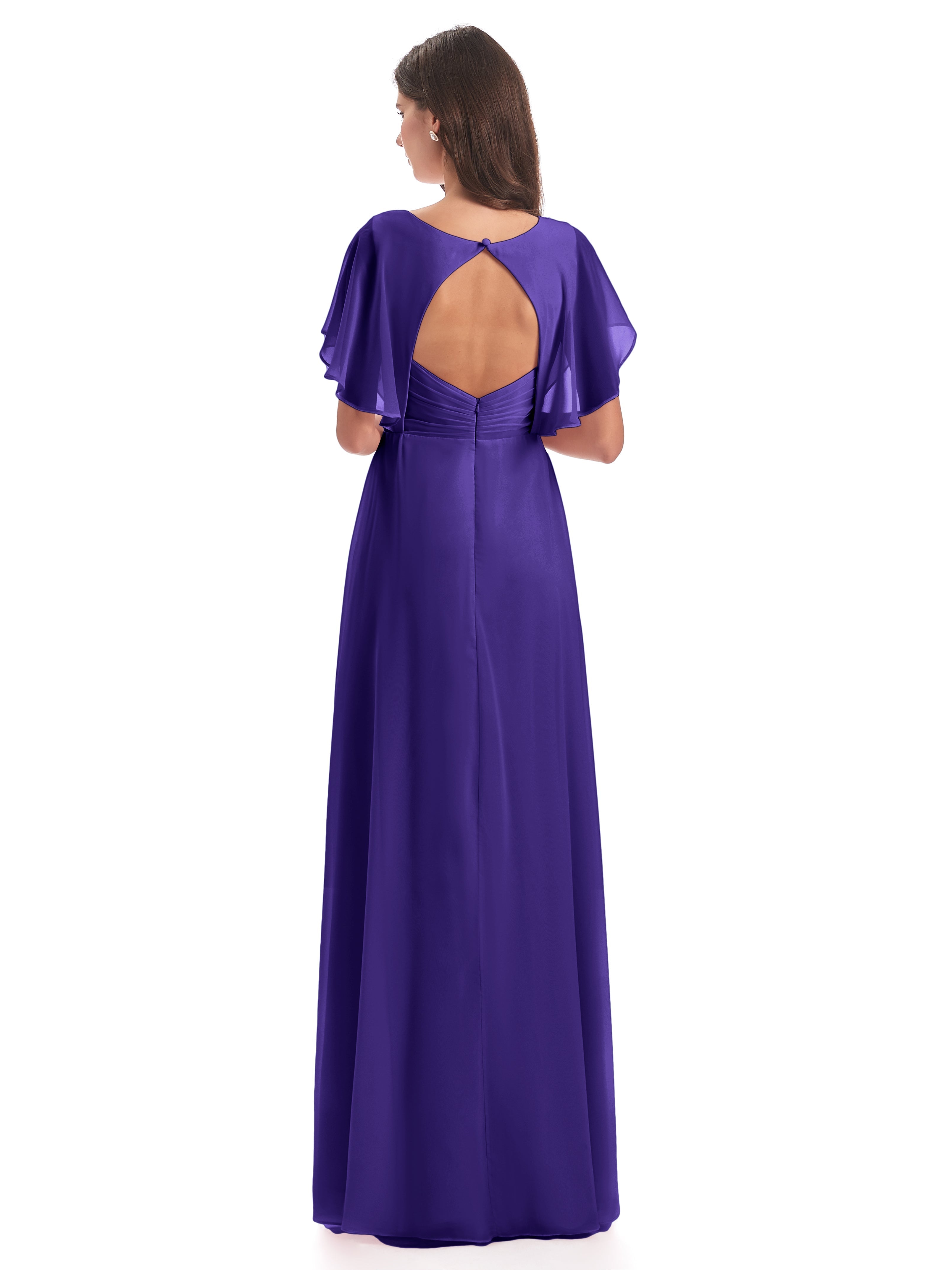 Robes De Demoiselle D'Honneur En Régence Dos Ouvert Fendue Devant Robes Demoiselle D'Honneur