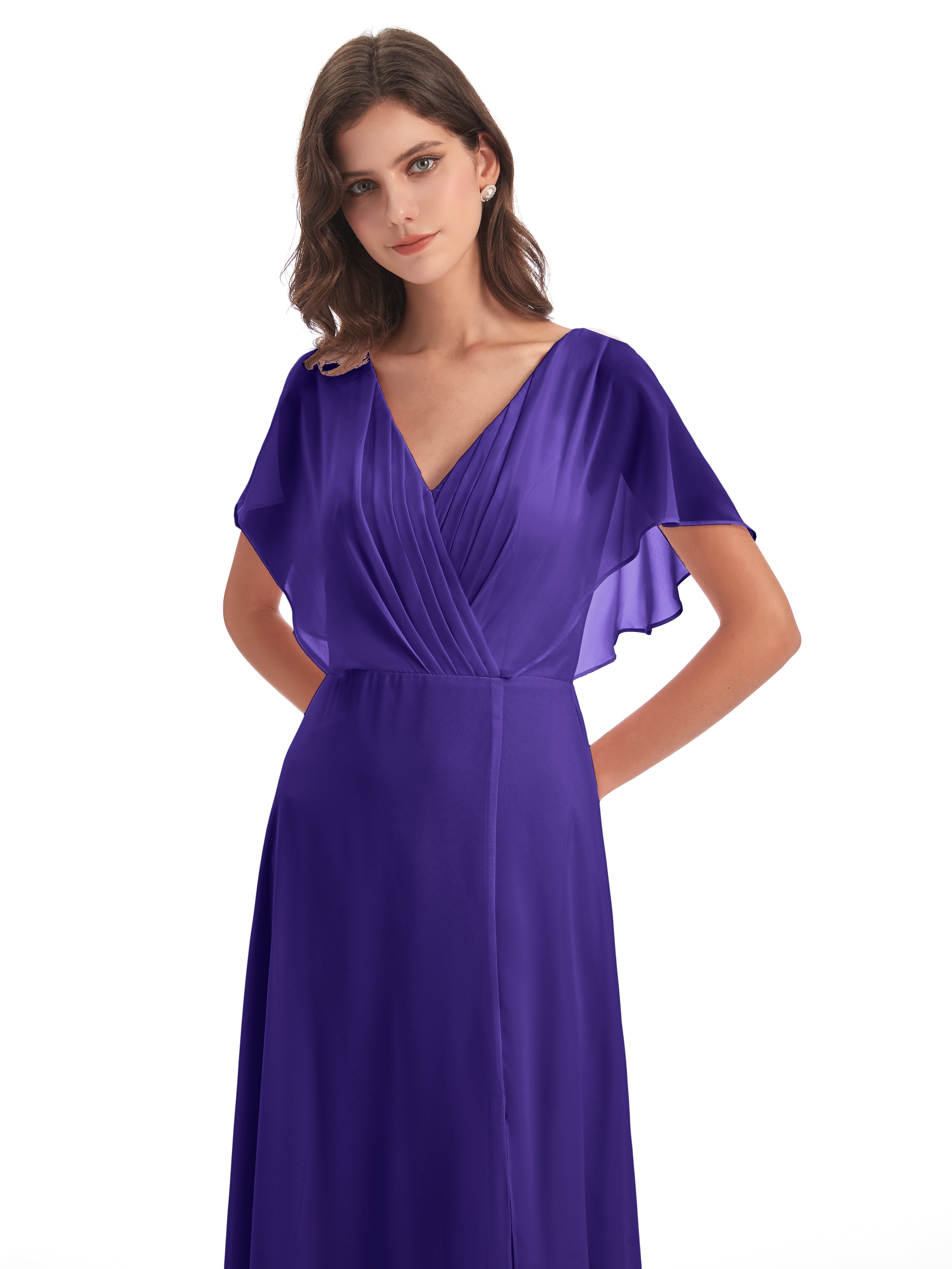 Robes De Demoiselle D'Honneur En Régence Dos Ouvert Fendue Devant Robes Demoiselle D'Honneur