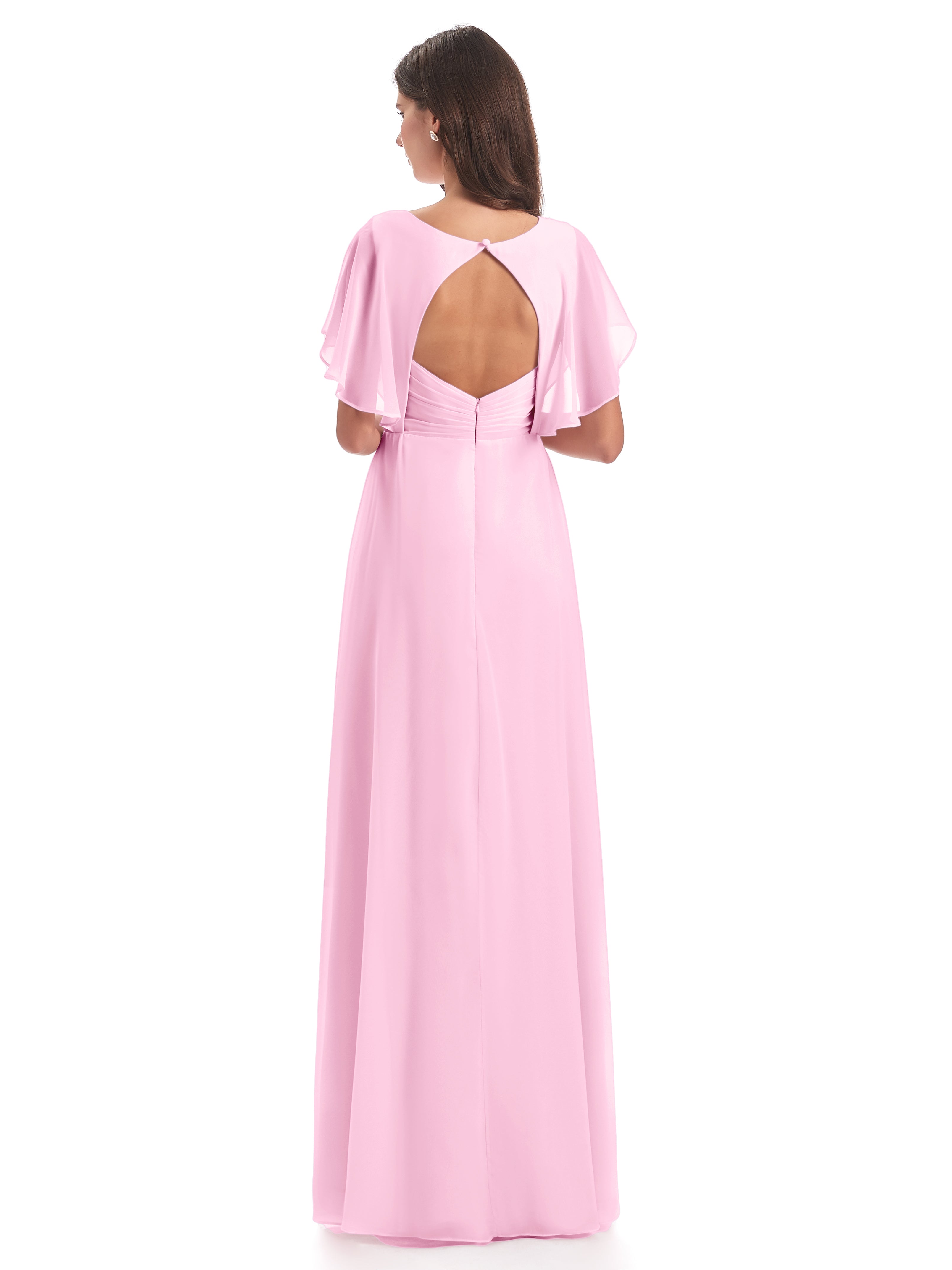 Robes De Demoiselle D'Honneur Rose Bonbon Dos Ouvert Fendue Devant Robes Demoiselle D'Honneur