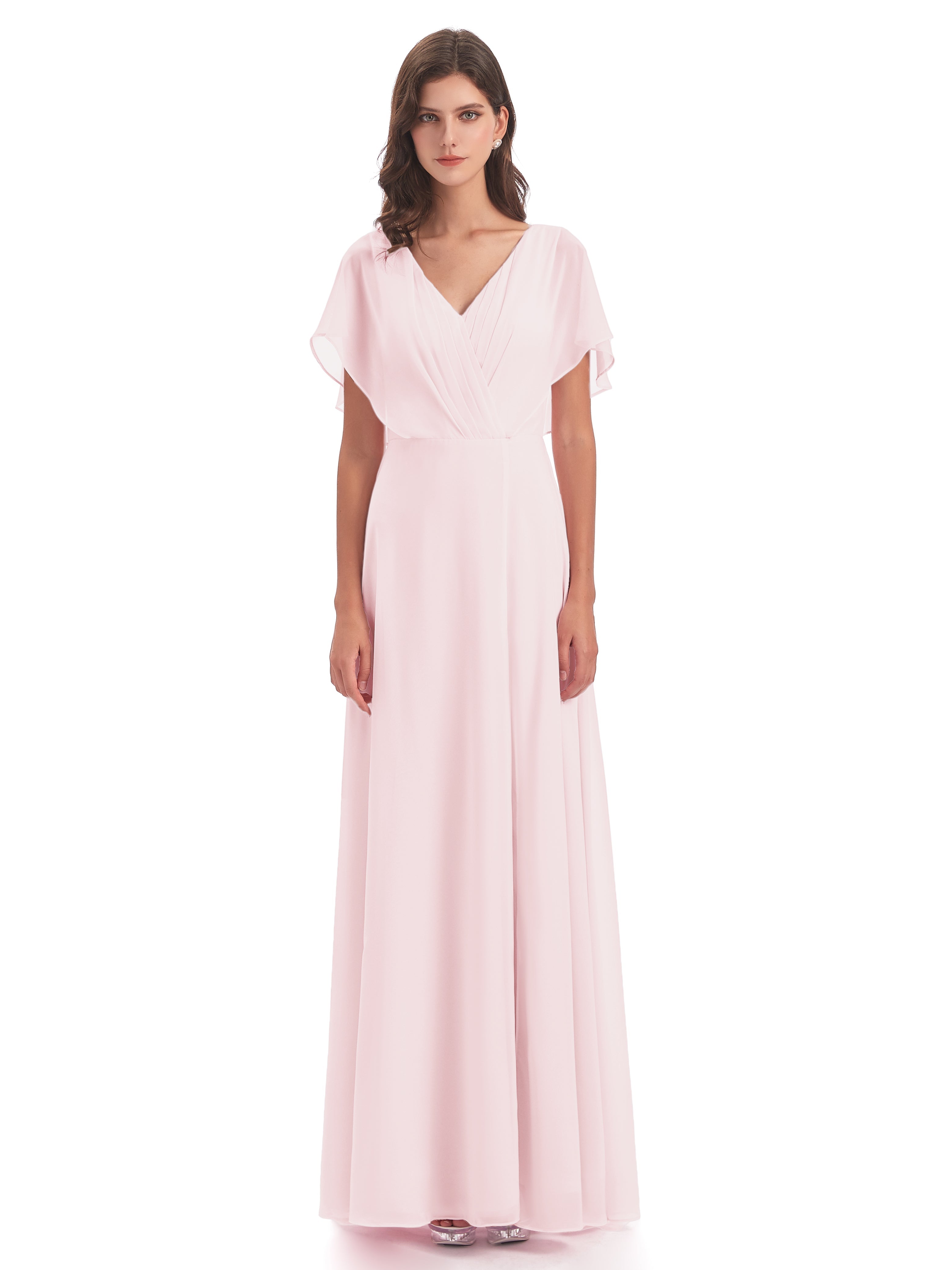 Robe Demoiselle Dhonneur Rose Pale Dos Ouvert Fendue Devant Robes Demoiselle D'Honneur