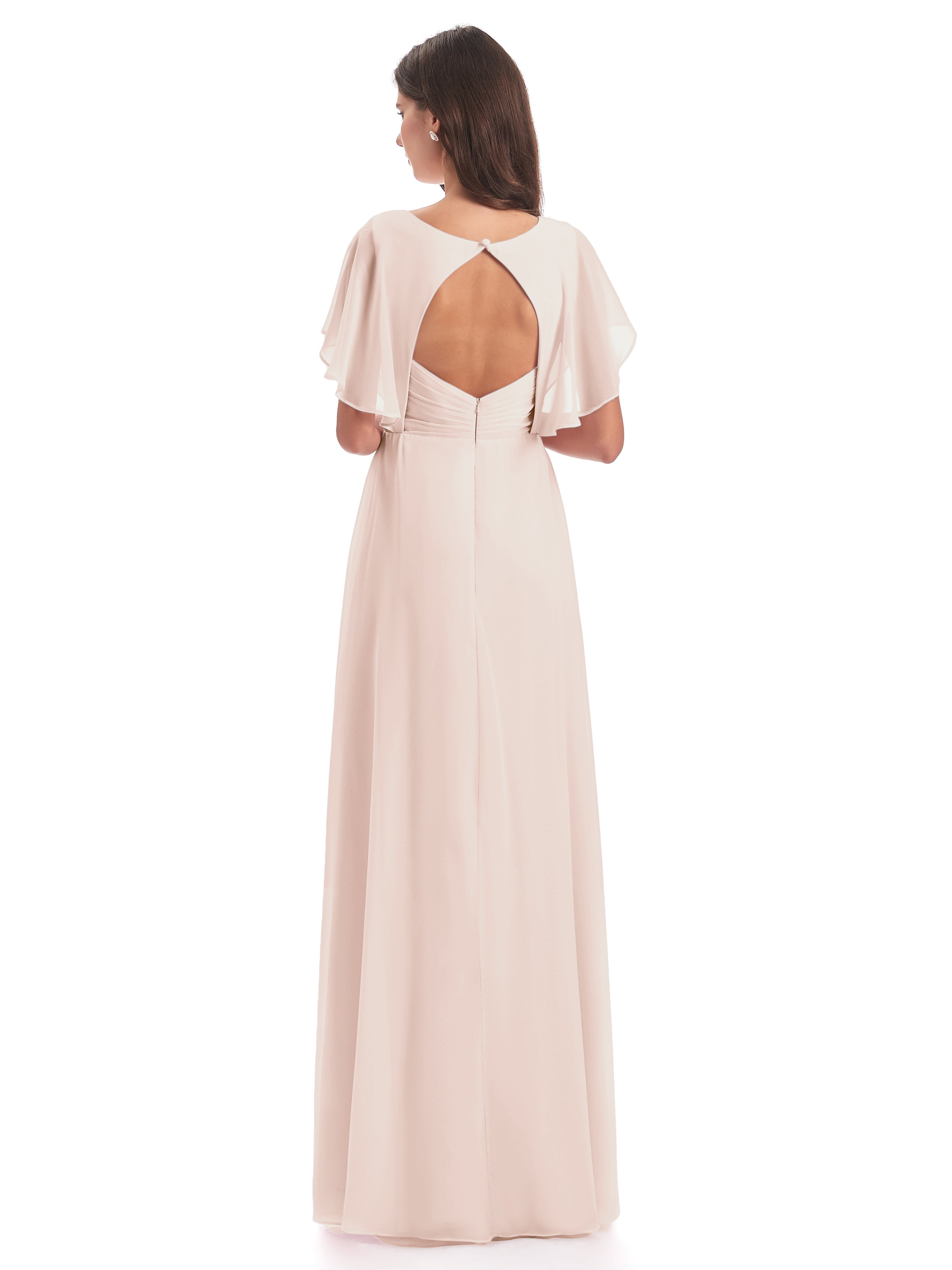 Robe De Demoiselle D'Honneur En Perles Dos Ouvert Fendue Devant Robes Demoiselle D'Honneur