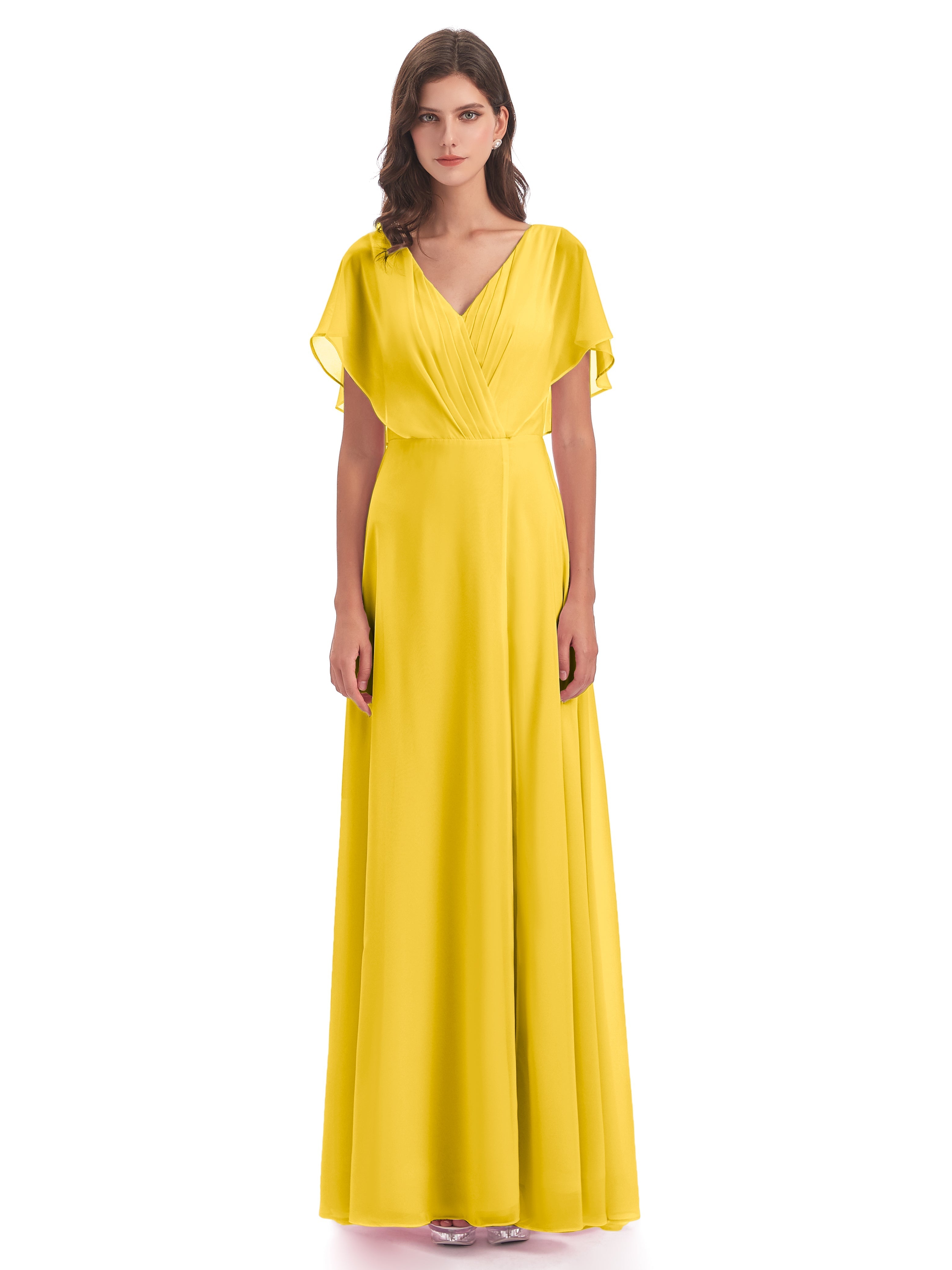Robe De Demoiselle D'Honneur Souci Dos Ouvert Fendue Devant Robes Demoiselle D'Honneur