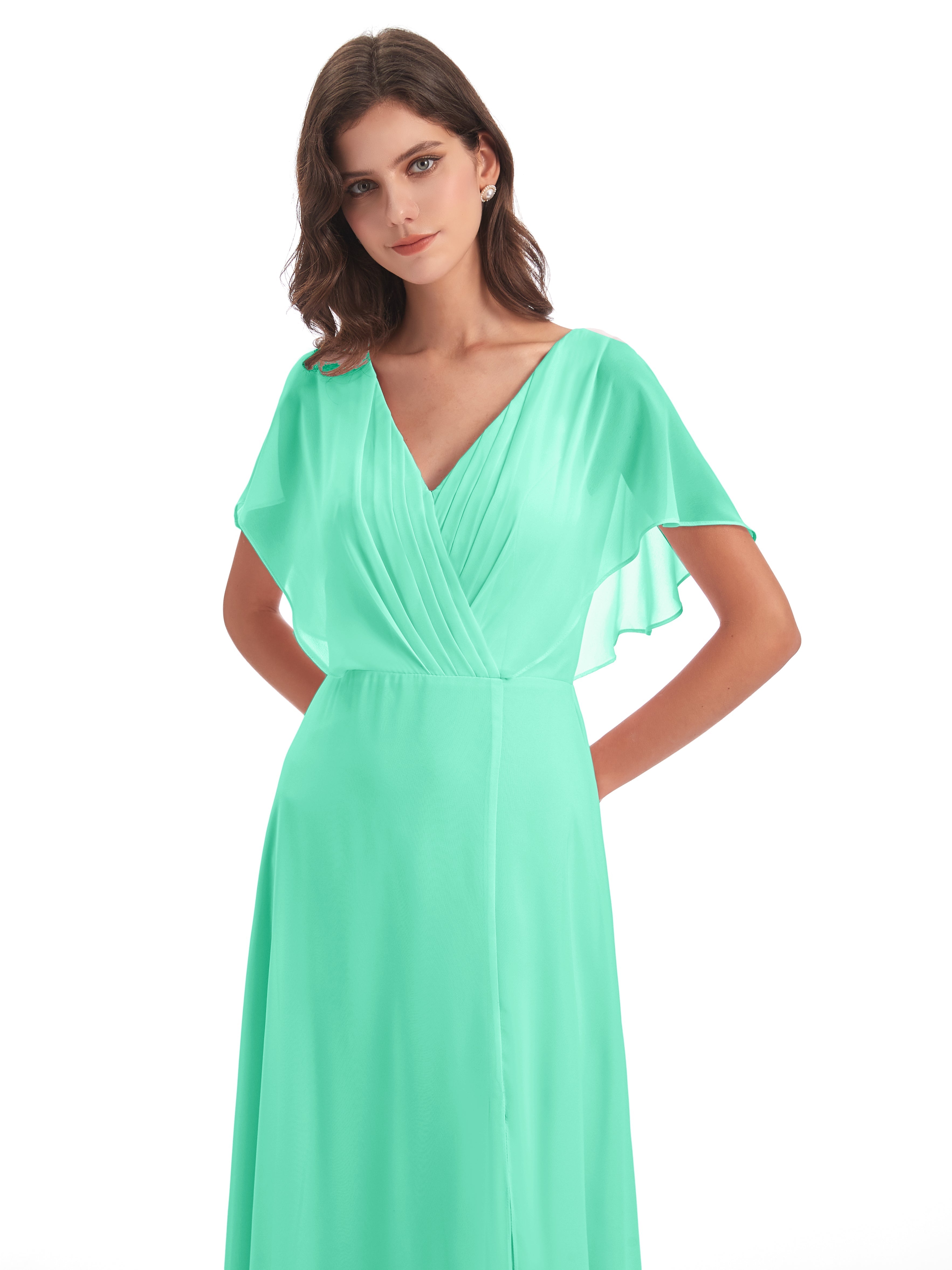 Robe Bleu Turquoise Demoiselle D Honneur Dos Ouvert Fendue Devant Robes Demoiselle D'Honneur