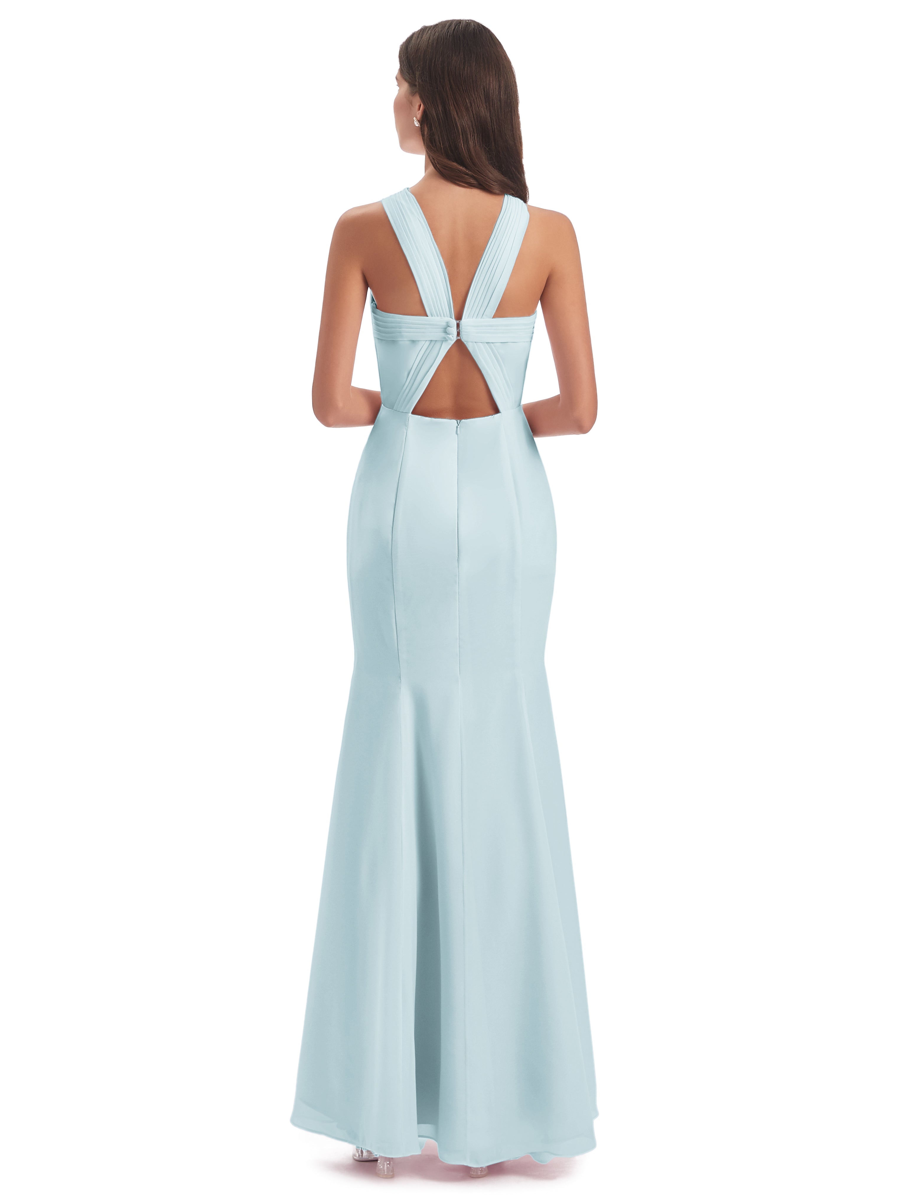Robe De Demoiselle D'Honneur Brume Trompette/Sirène Licou Fendue Devant Robes Demoiselle D'Honneur