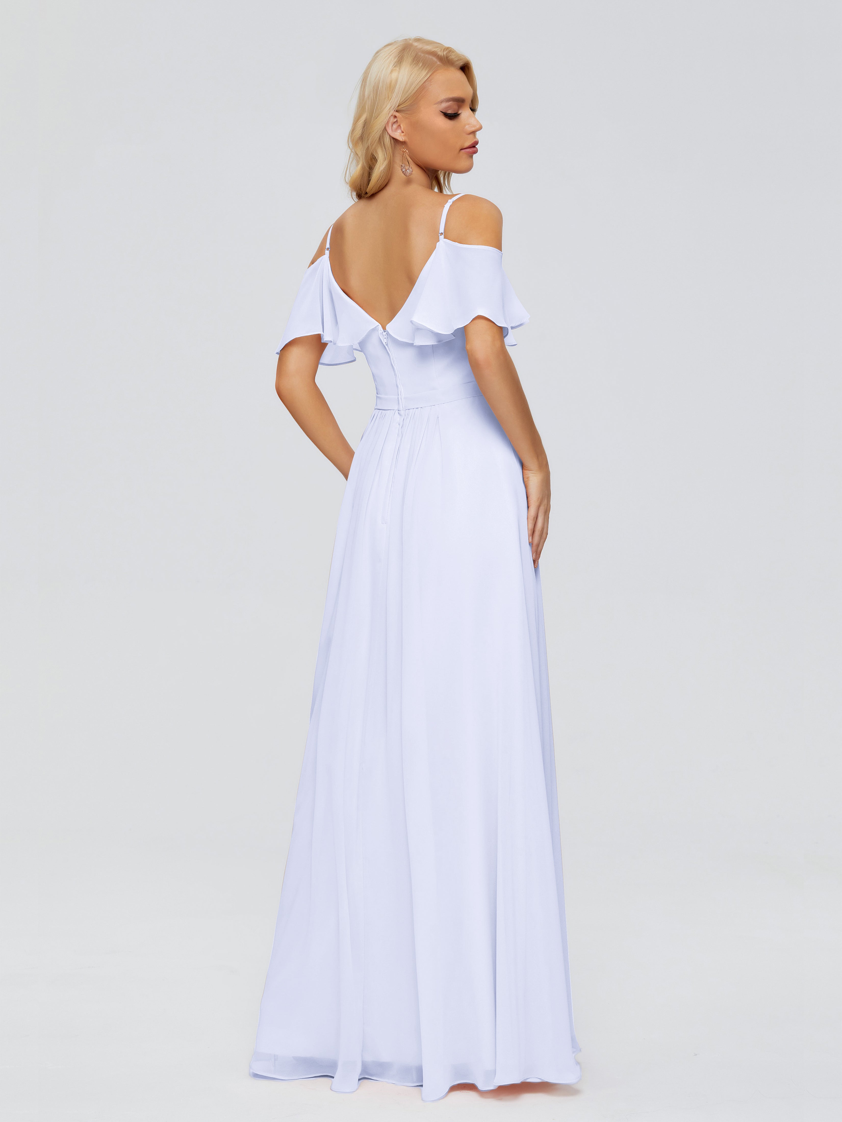 Robe Lavande Demoiselle D Honneur Col V Robes Demoiselle D'Honneur À Volants