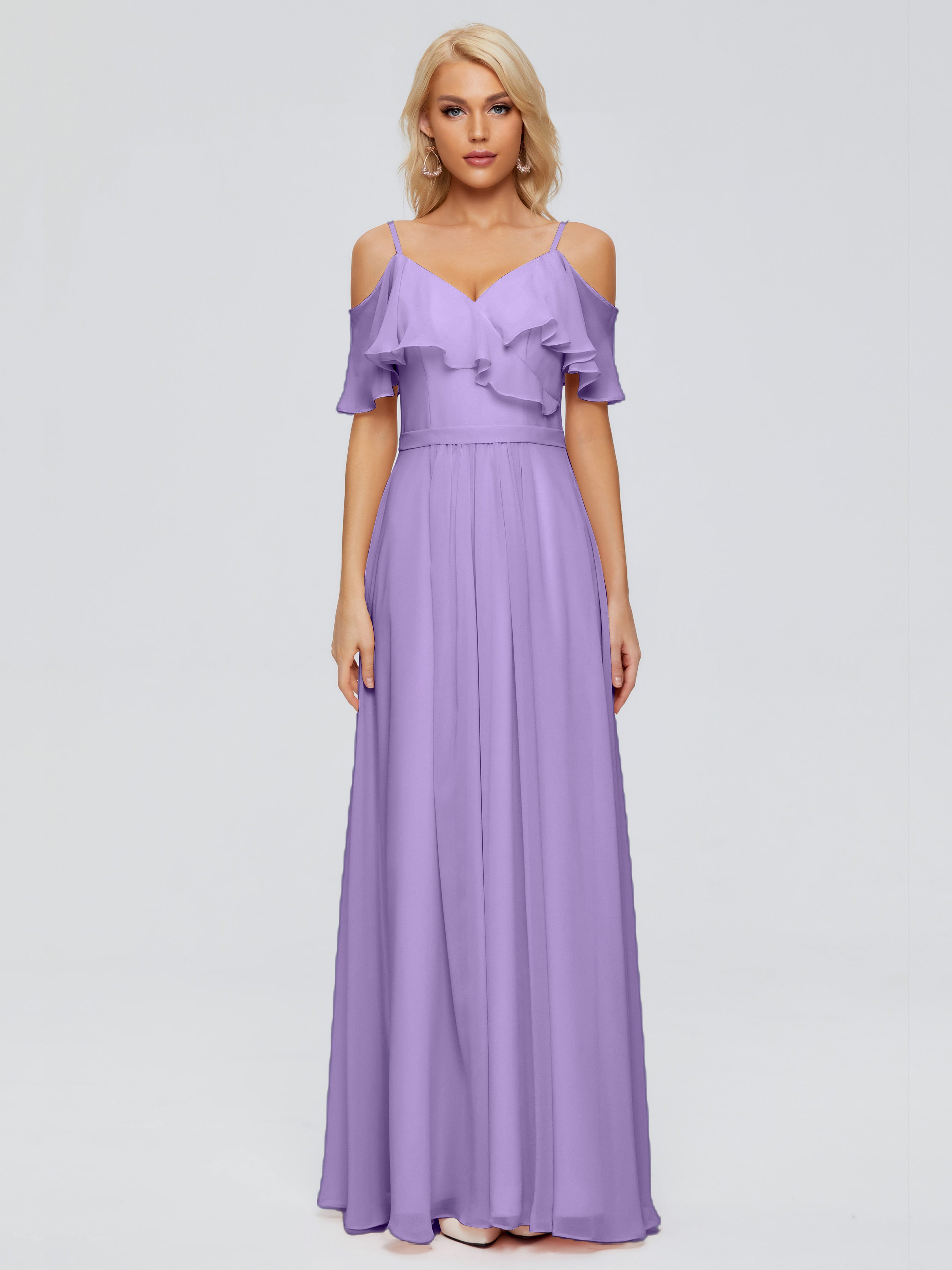 Robes De Demoiselle D'Honneur Tahiti Col V Robes Demoiselle D'Honneur À Volants