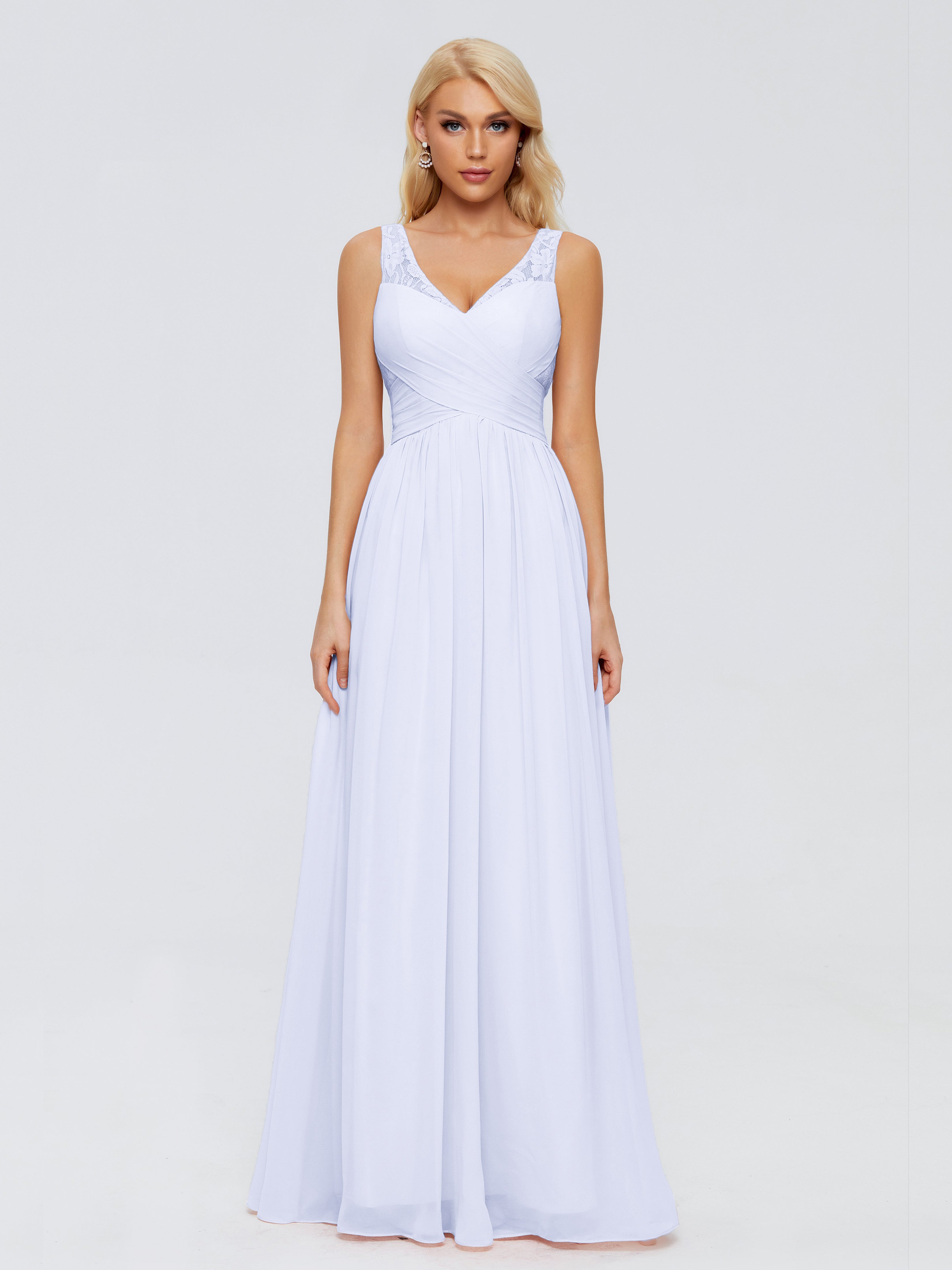 Robe Demoiselle D Honneur Lavande Trapèze Bretelle Dentelle Mousseline Robes Demoiselle D'Honneur