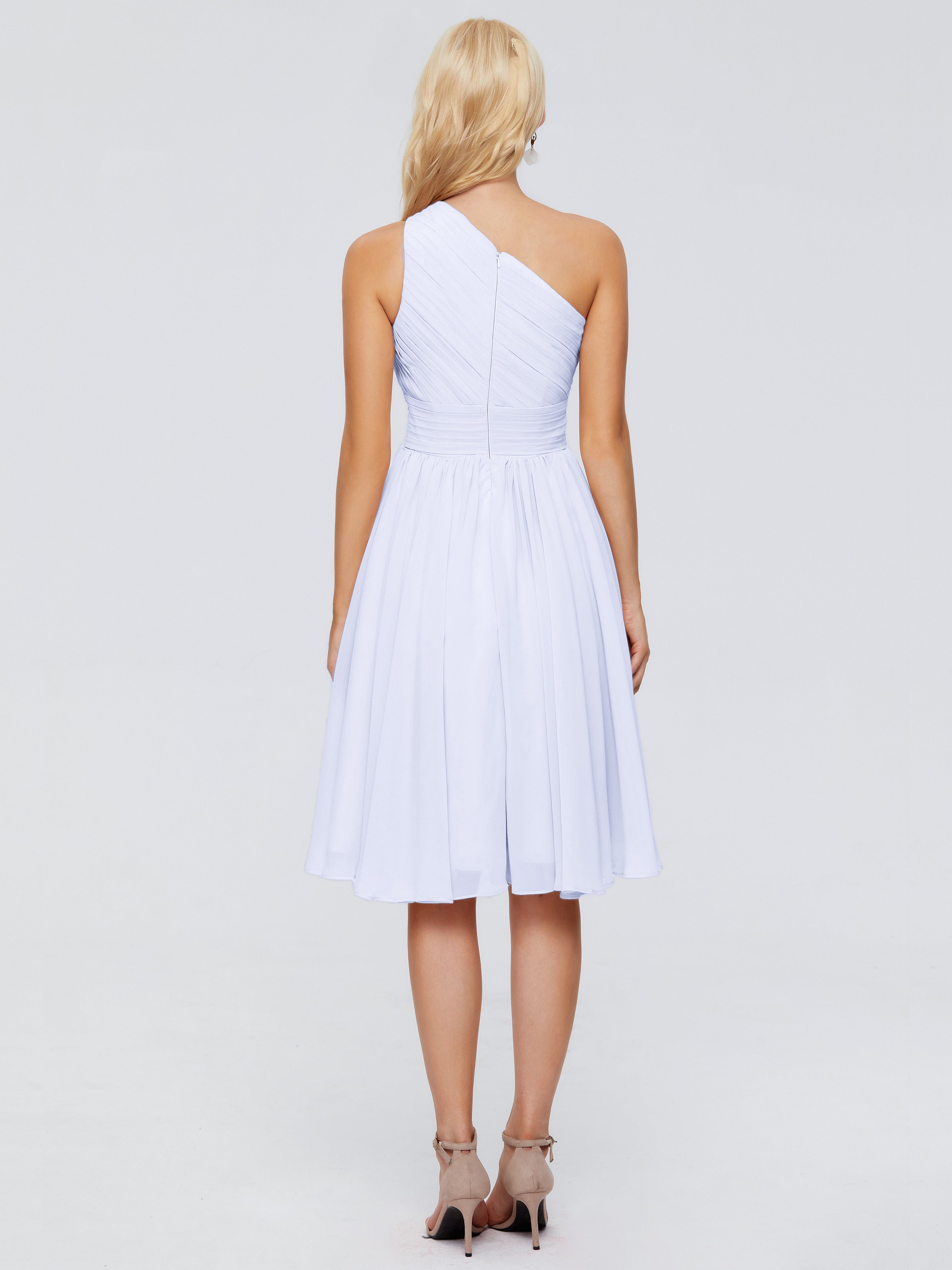 Robes De Demoiselle D'Honneur Lavande Seule-Épaule Mousseline Robes Demoiselle D'Honneur