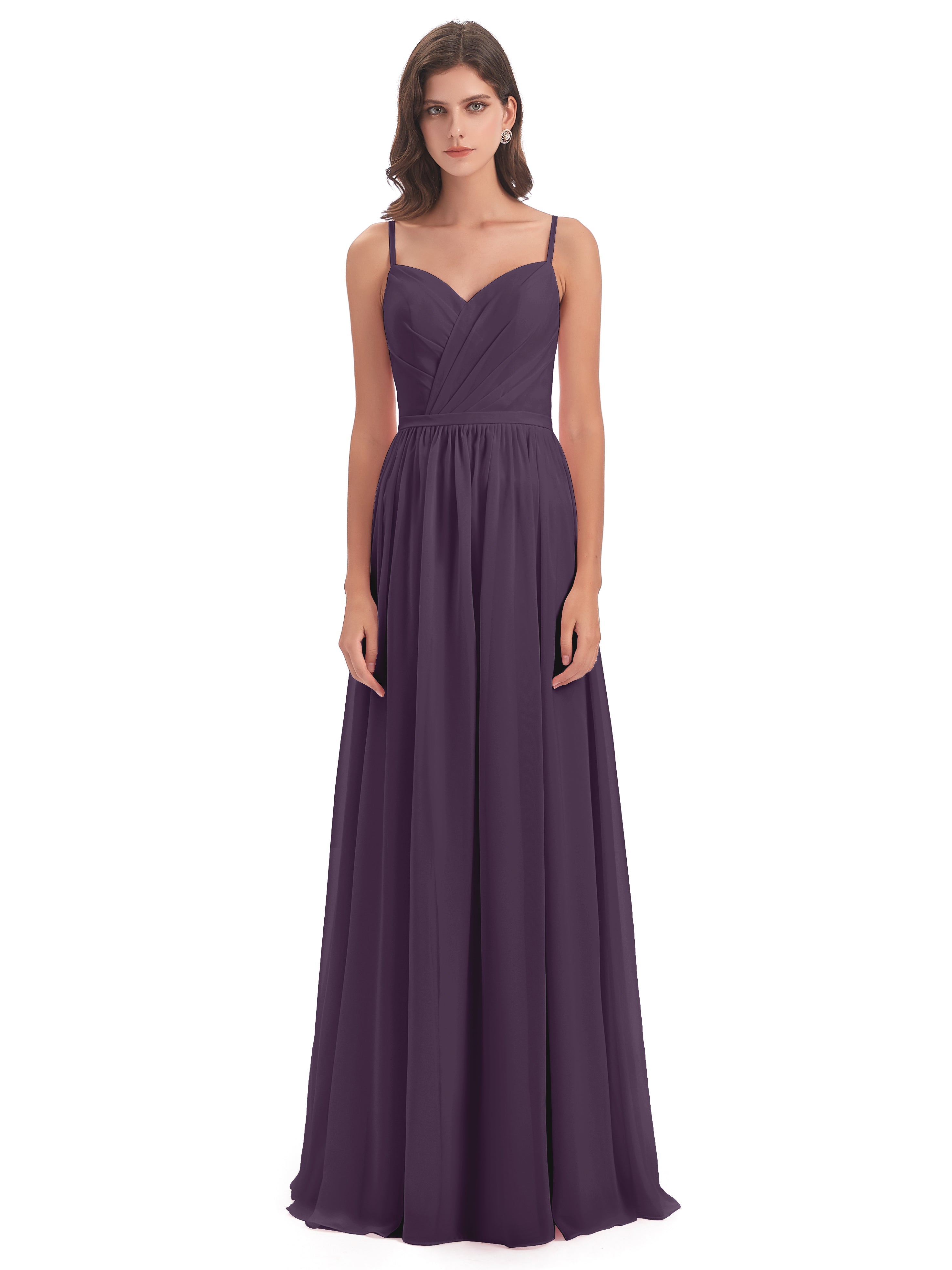 Robe Demoiselle D Honneur Plume Dos Ouvert Fendue Mousseline Robes Demoiselle D'Honneur