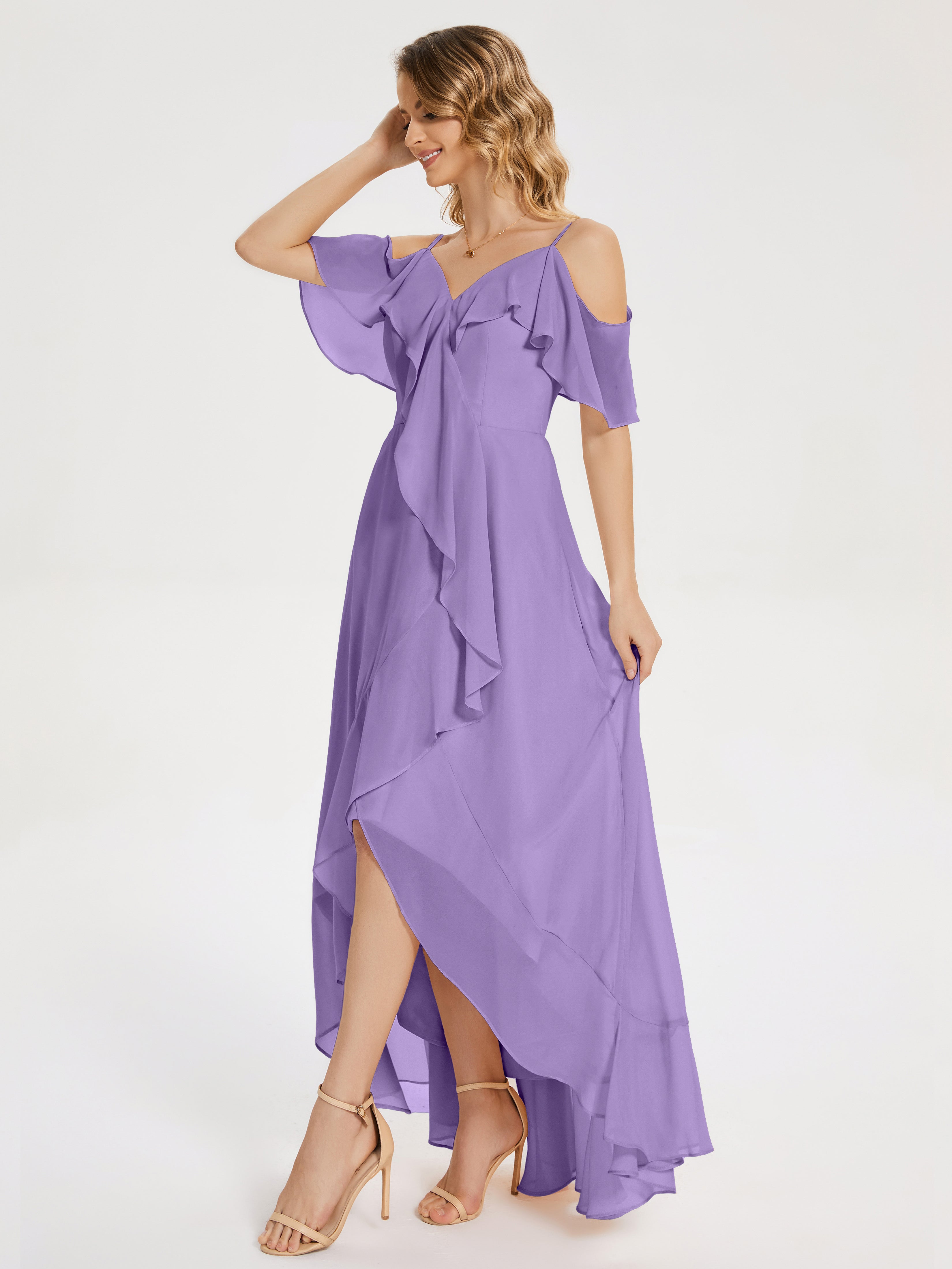 Robes De Demoiselle D'Honneur Tahiti Asymétrique Mousseline Robes Demoiselle D'Honneur À Lacet
