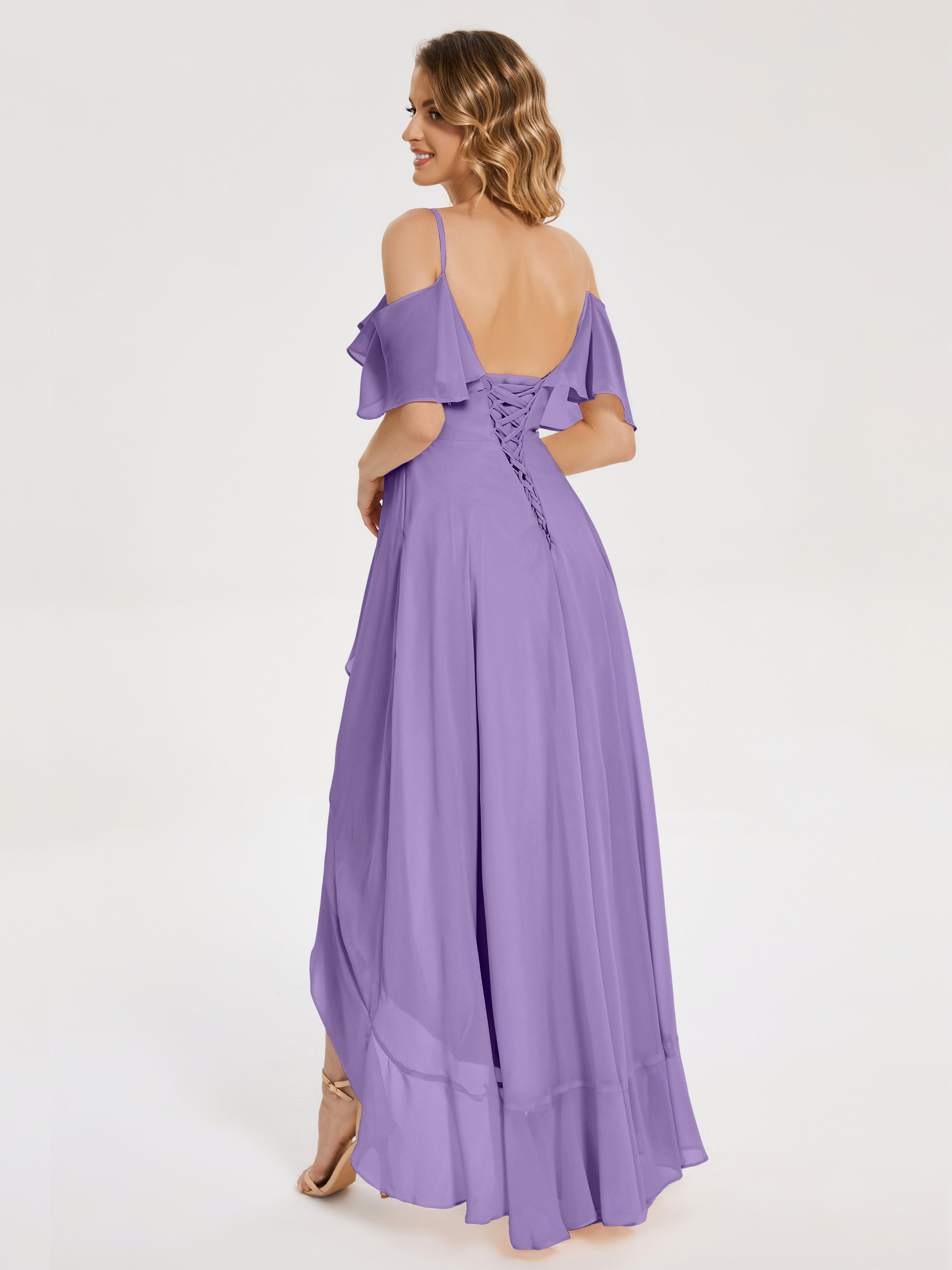 Robes De Demoiselle D'Honneur Tahiti Asymétrique Mousseline Robes Demoiselle D'Honneur À Lacet