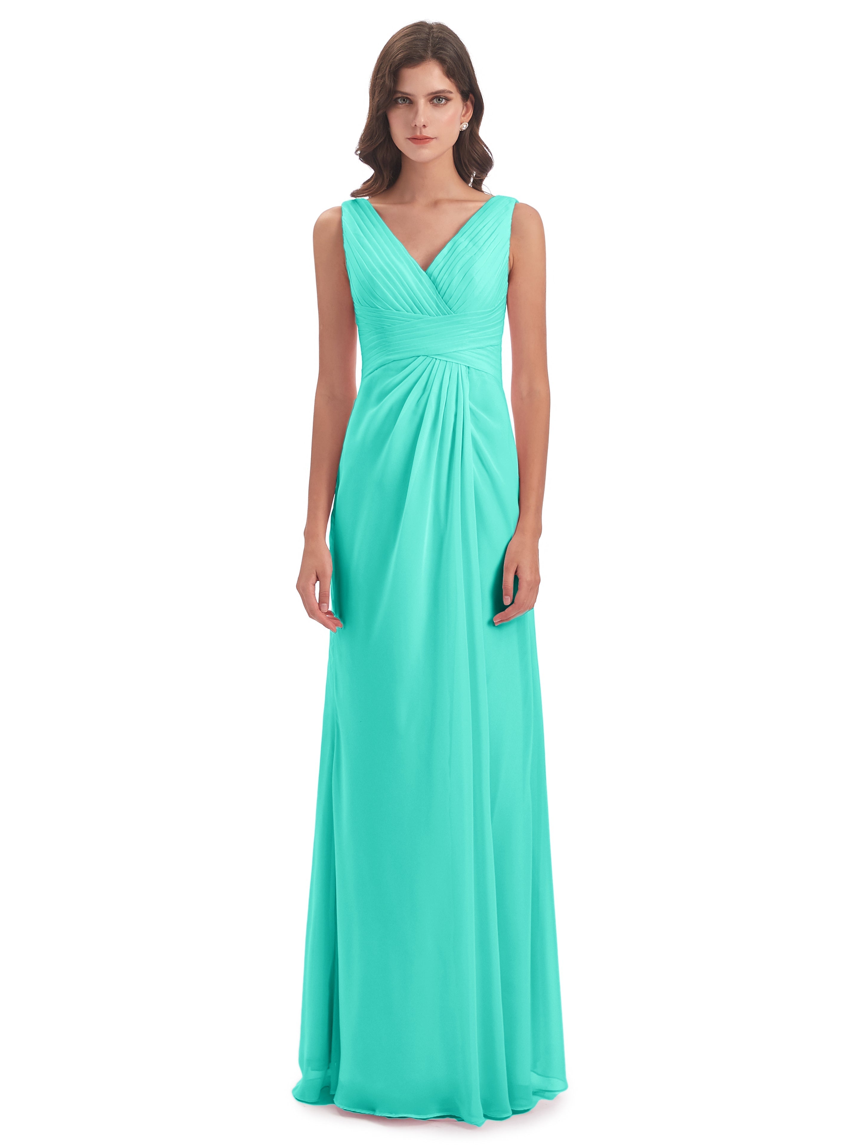 Robes De Demoiselle D'Honneur Spa Fendue Devant Mousseline Longue Robes Demoiselle D'Honneur