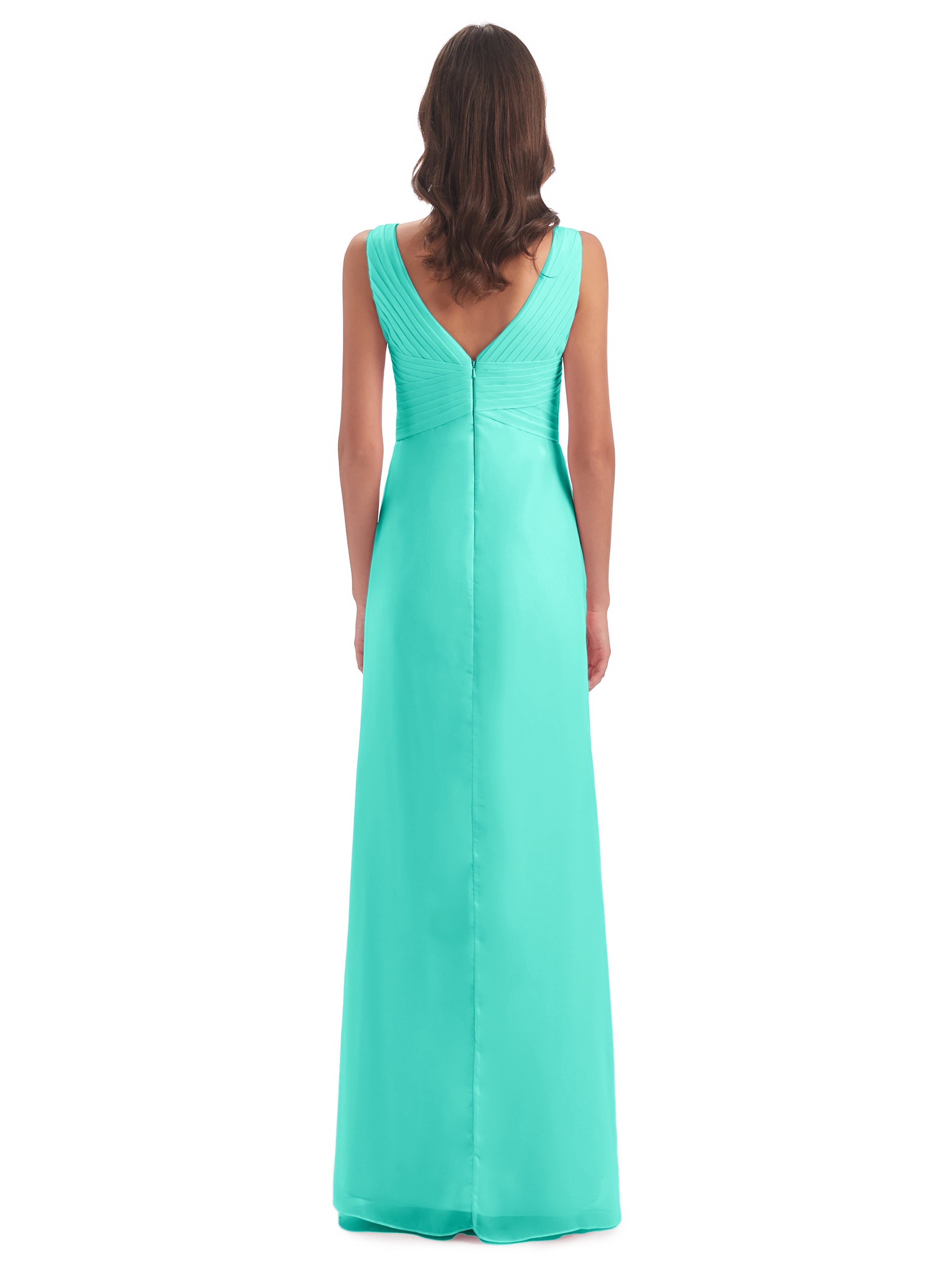 Robes De Demoiselle D'Honneur Spa Fendue Devant Mousseline Longue Robes Demoiselle D'Honneur