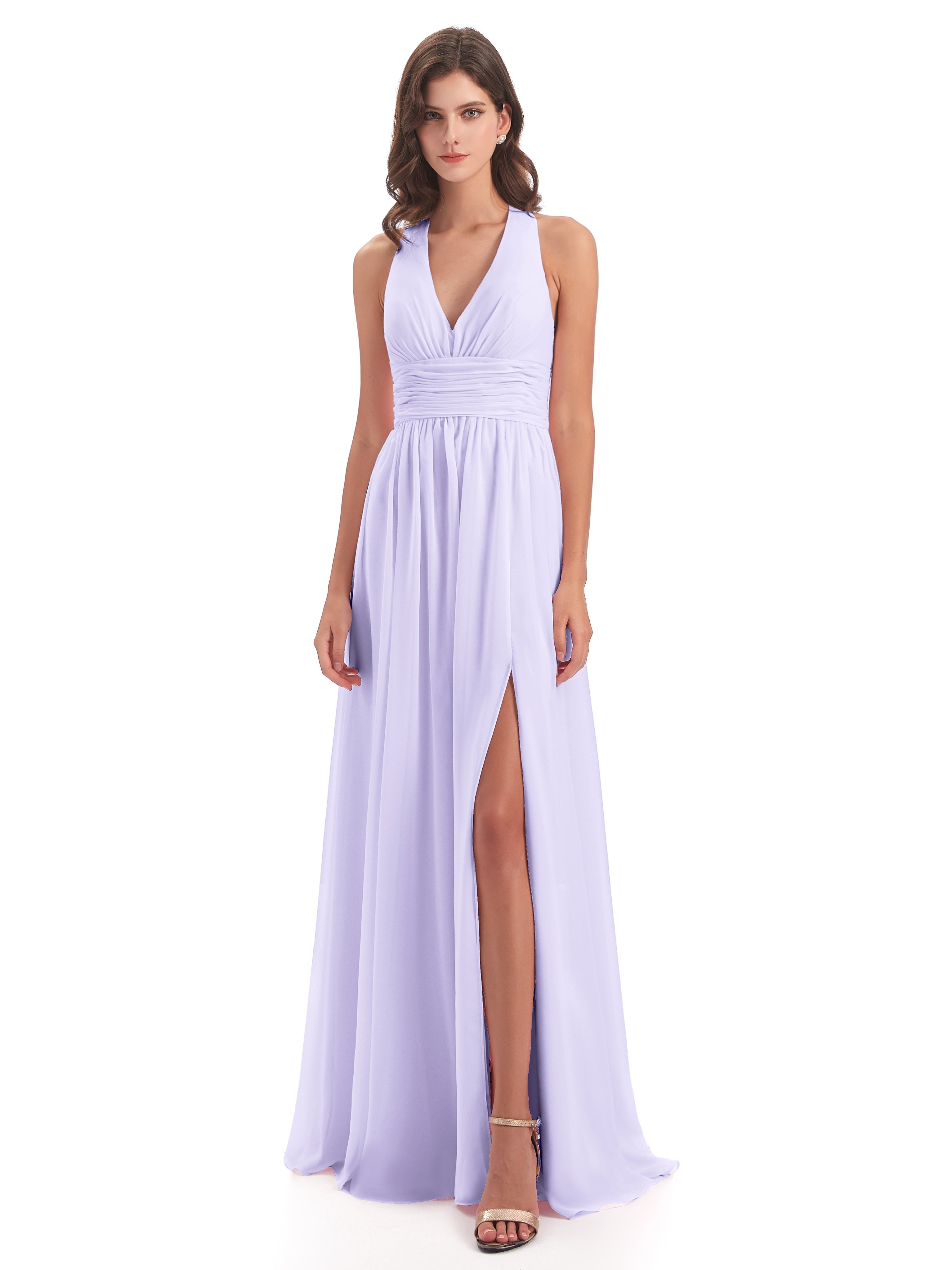 Demoiselle Robe Cocktail Robe Lilas Nœud Papillon Fendue Devant Robes Demoiselle D'Honneur
