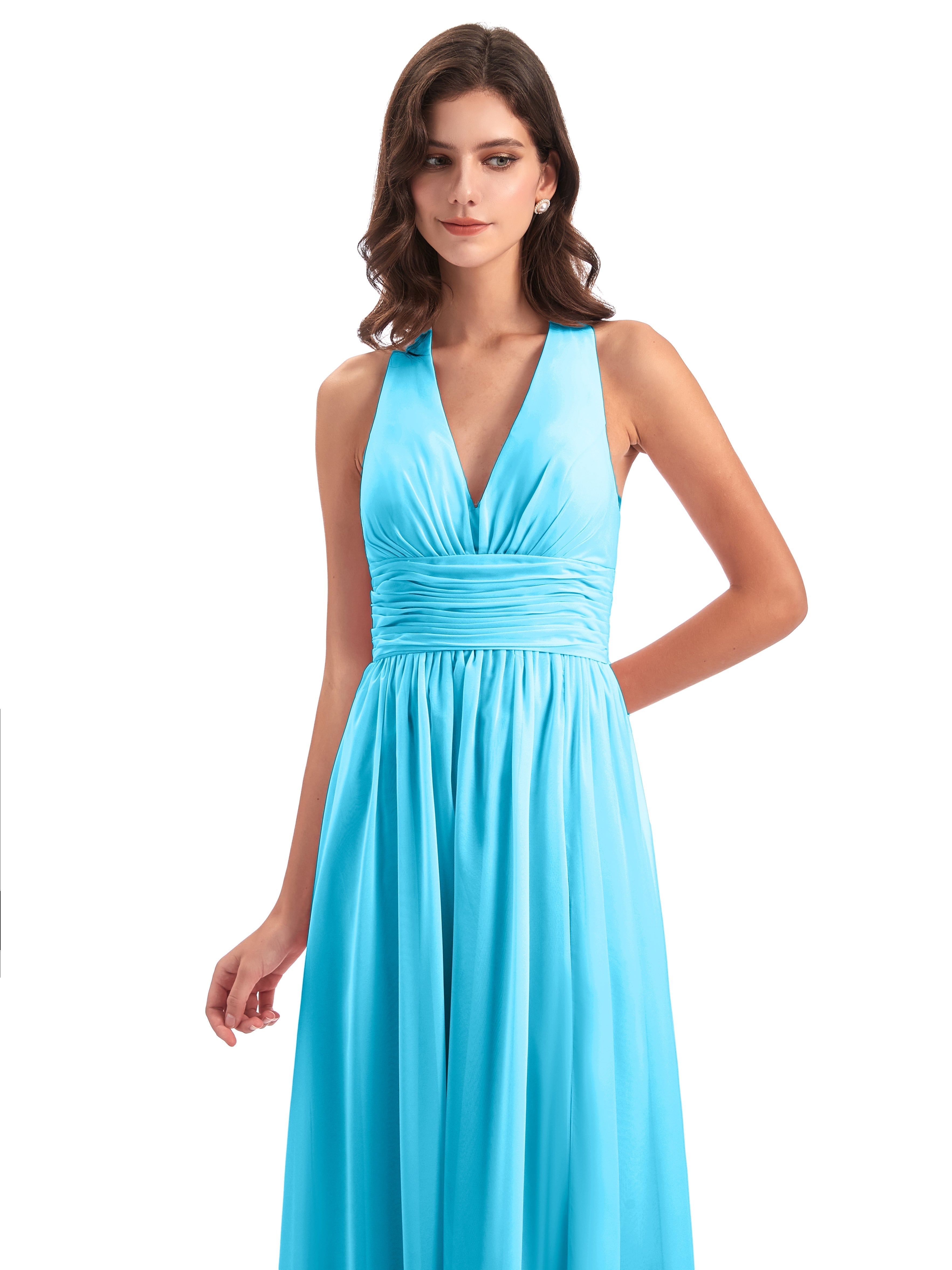 Robe De Demoiselle D'Honneur En Piscine Nœud Papillon Fendue Devant Robes Demoiselle D'Honneur