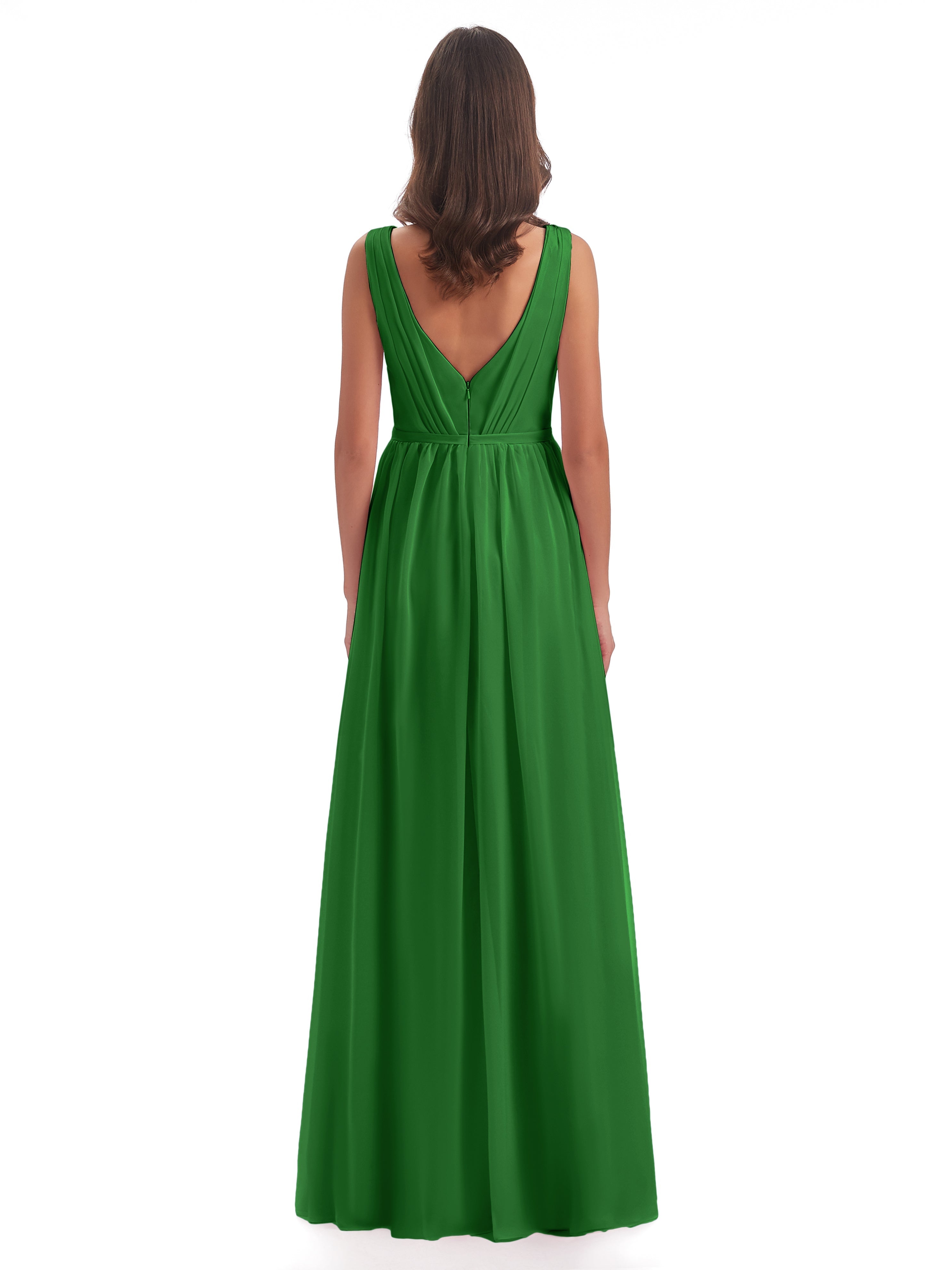 Robe De Demoiselle D Honneur Vert Fourreau/Colonne Col V Mousseline Robes Demoiselle D'Honneur