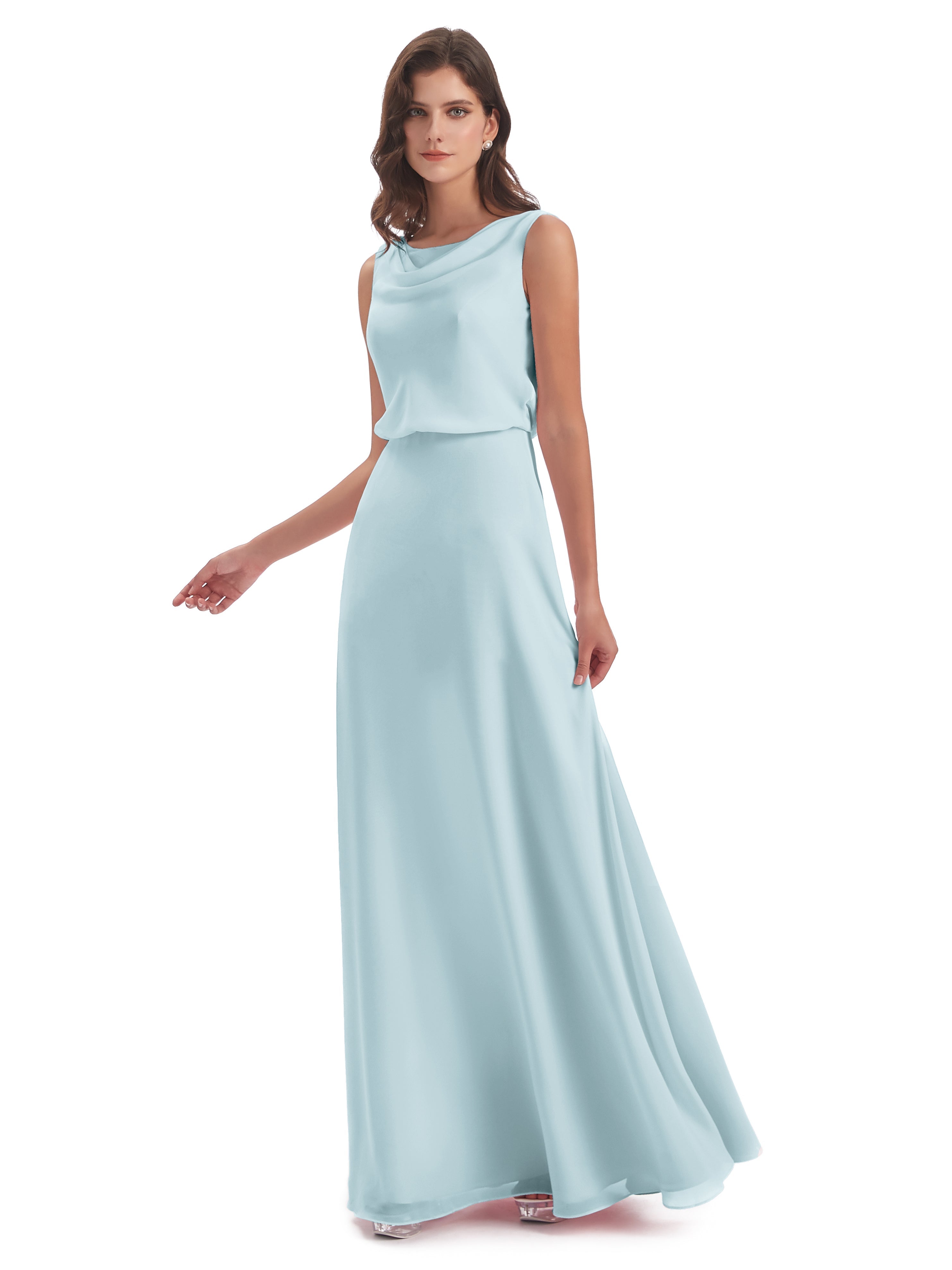 Robe De Demoiselle D'Honneur Brume Lilou Fourreau/Colonne Col Bénitier Robes Demoiselle D'Honneur