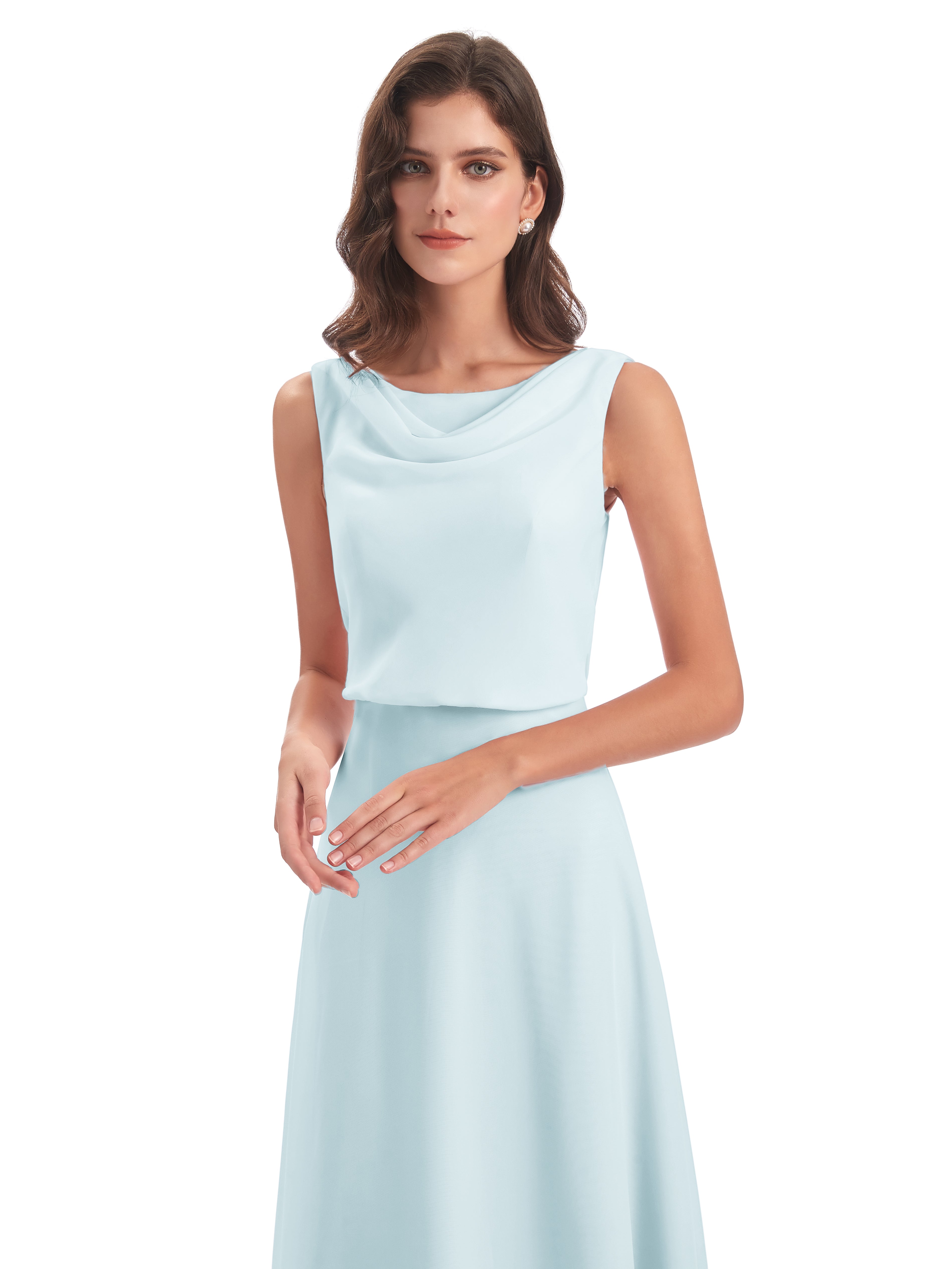 Robe De Demoiselle D'Honneur Brume Lilou Fourreau/Colonne Col Bénitier Robes Demoiselle D'Honneur
