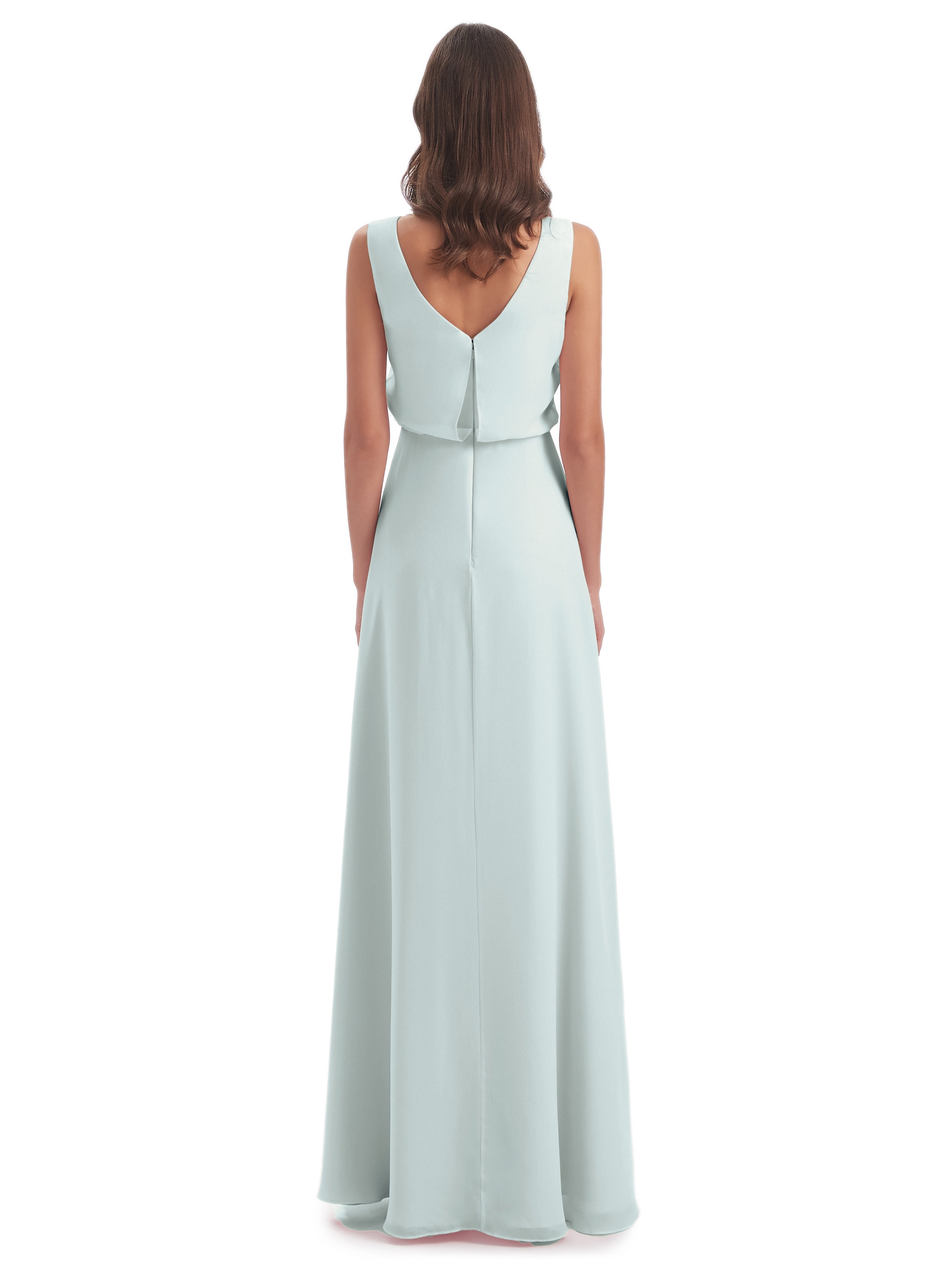 Robes De Demoiselle D'Honneur Celadon Lilou Fourreau/Colonne Col Bénitier Robes Demoiselle D'Honneur