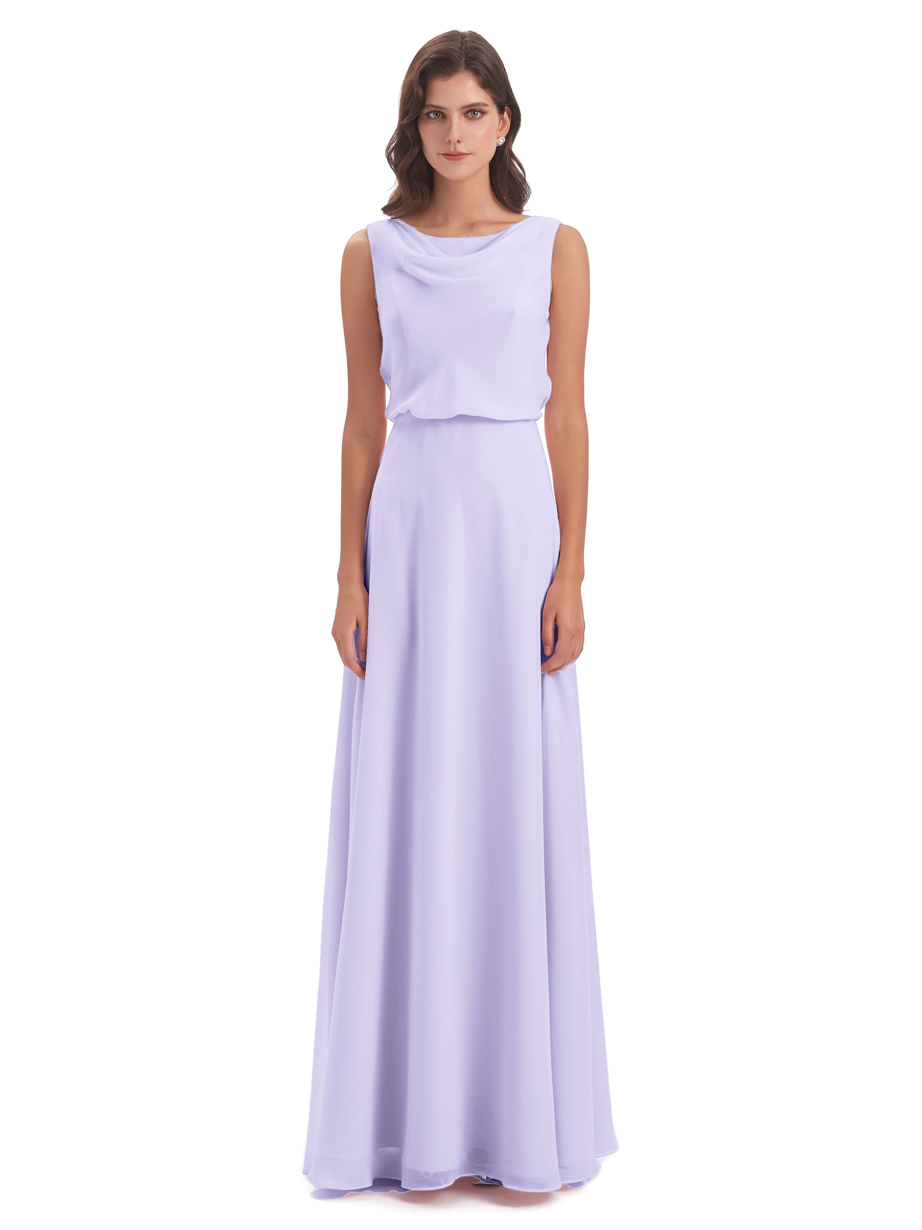 Robe Demoiselle Honneur Lilas Lilou Fourreau/Colonne Col Bénitier Robes Demoiselle D'Honneur