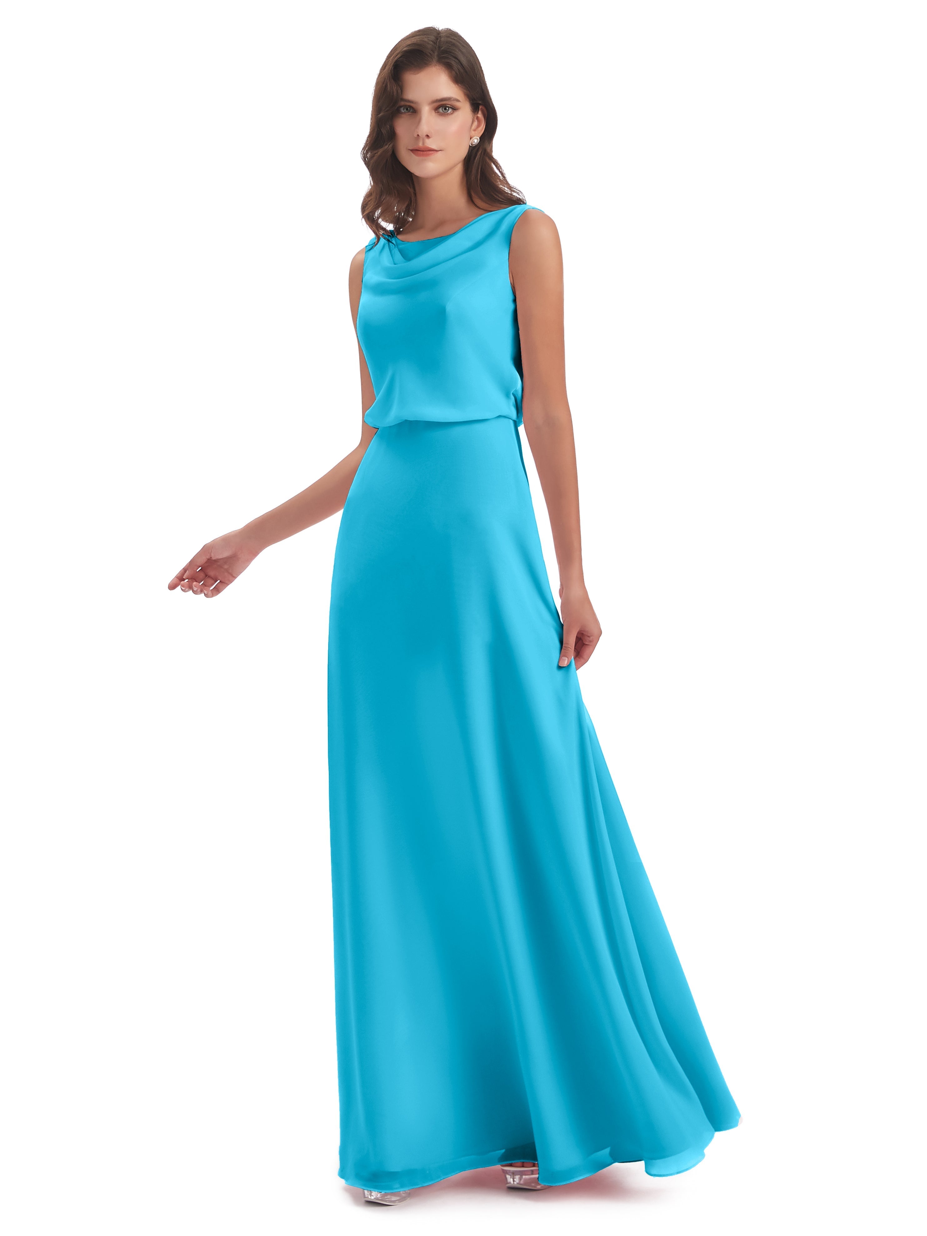 Robe De Demoiselle D'Honneur En Piscine Lilou Fourreau/Colonne Col Bénitier Robes Demoiselle D'Honneur