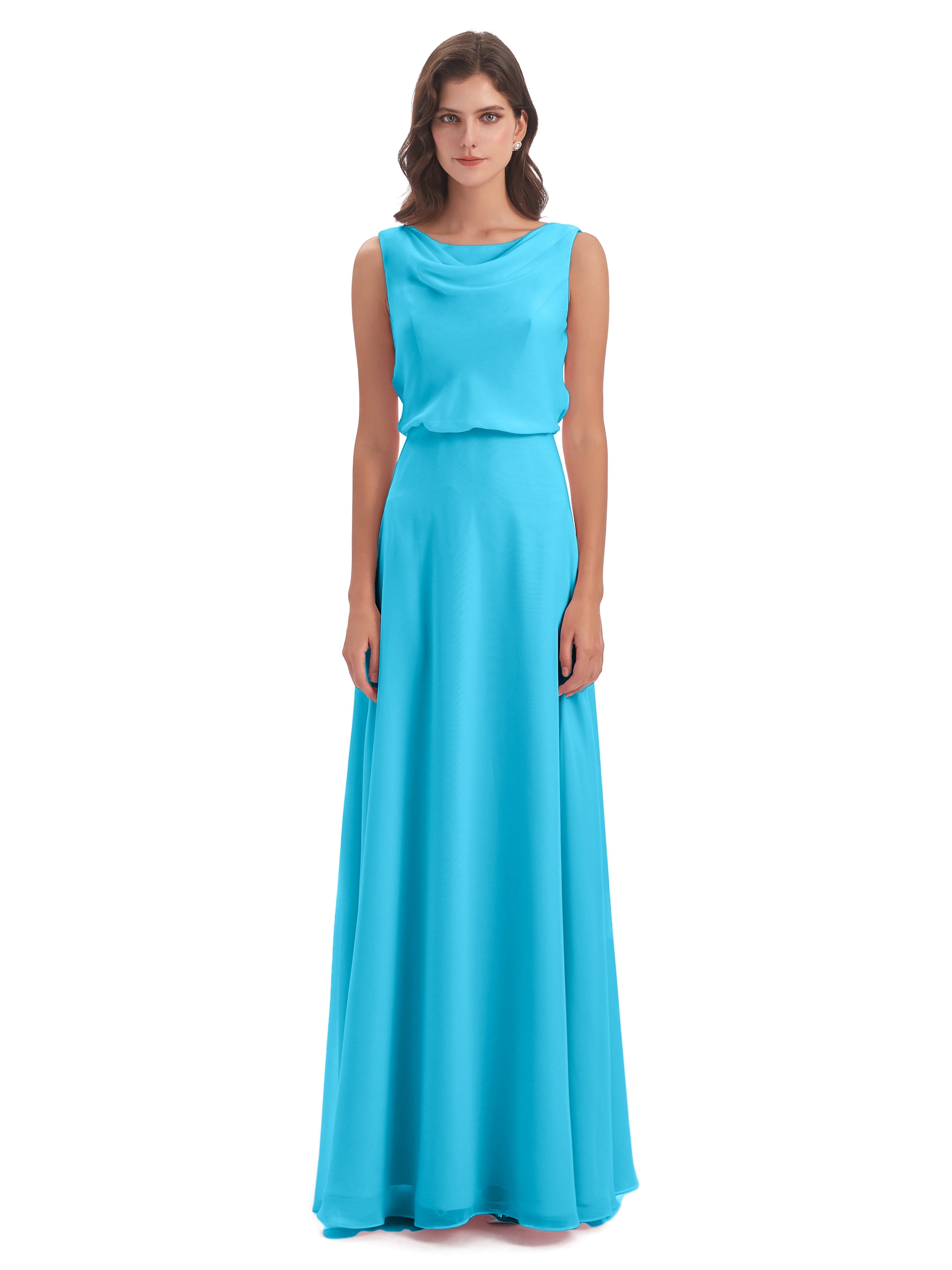Robe De Demoiselle D'Honneur En Piscine Lilou Fourreau/Colonne Col Bénitier Robes Demoiselle D'Honneur