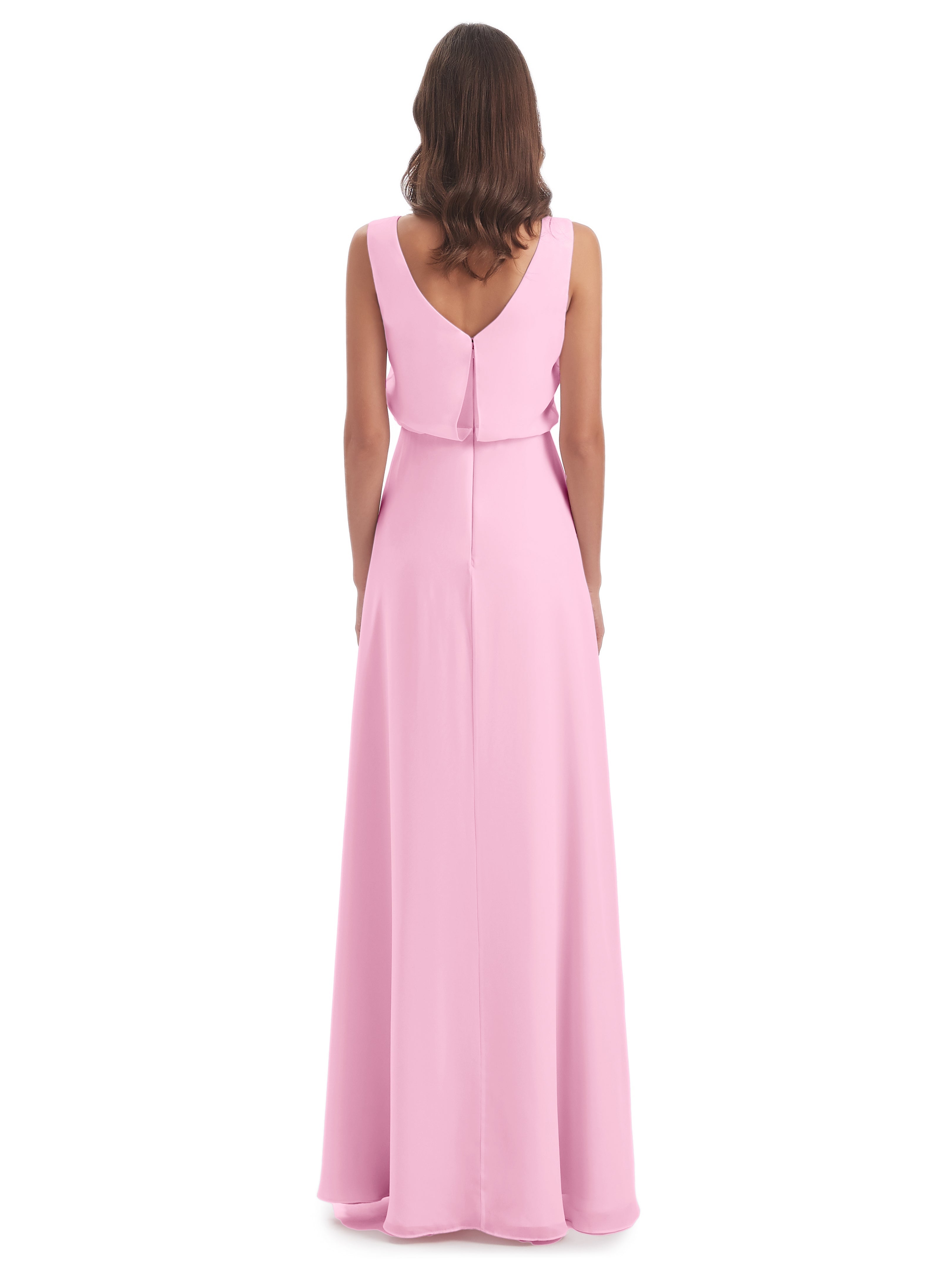 Robe Demoiselle D Honneur Rose Bonbon Lilou Fourreau/Colonne Col Bénitier Robes Demoiselle D'Honneur