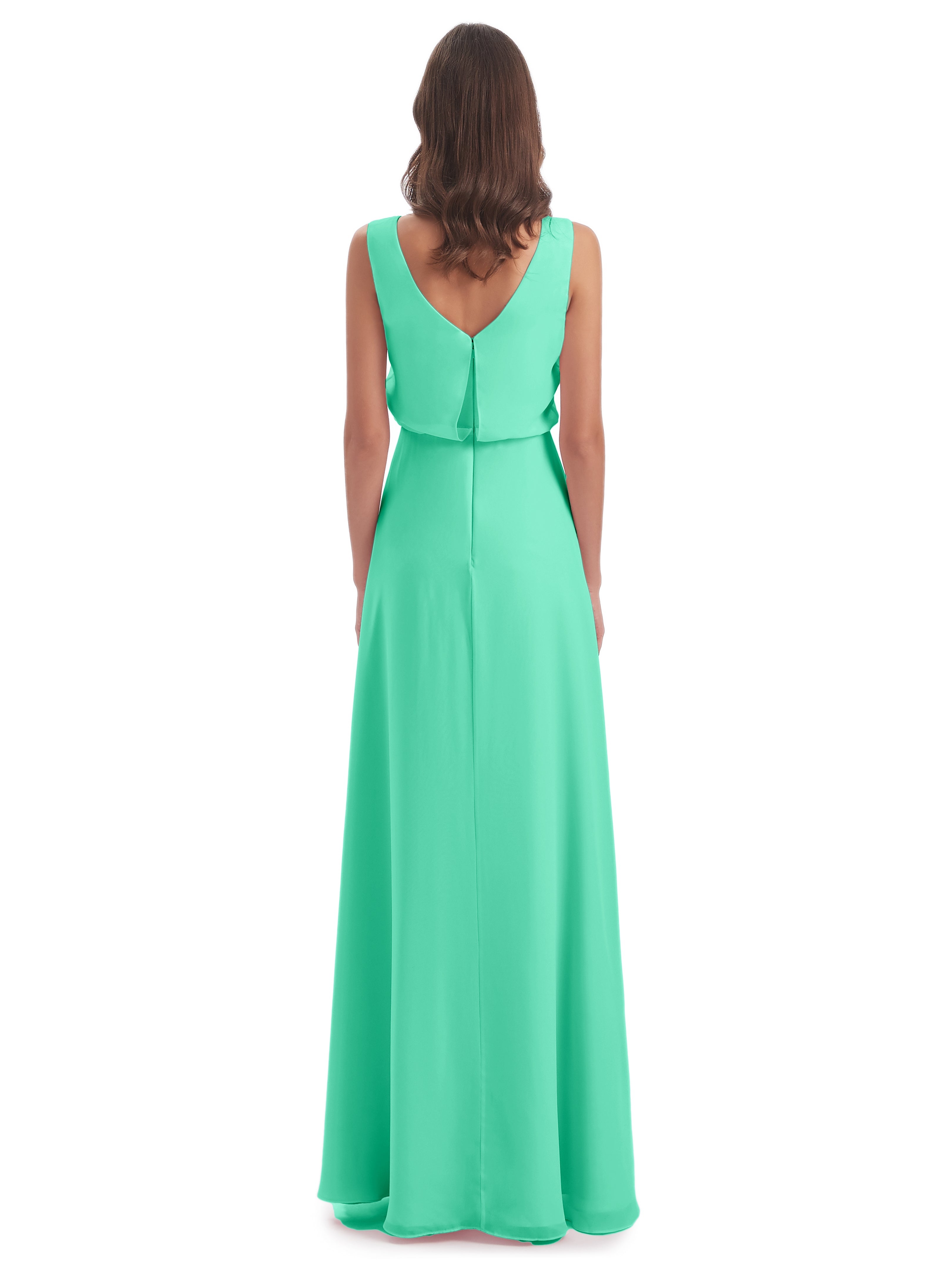 Demoiselle Dhonneur Robe Turquoise Lilou Fourreau/Colonne Col Bénitier Robes Demoiselle D'Honneur