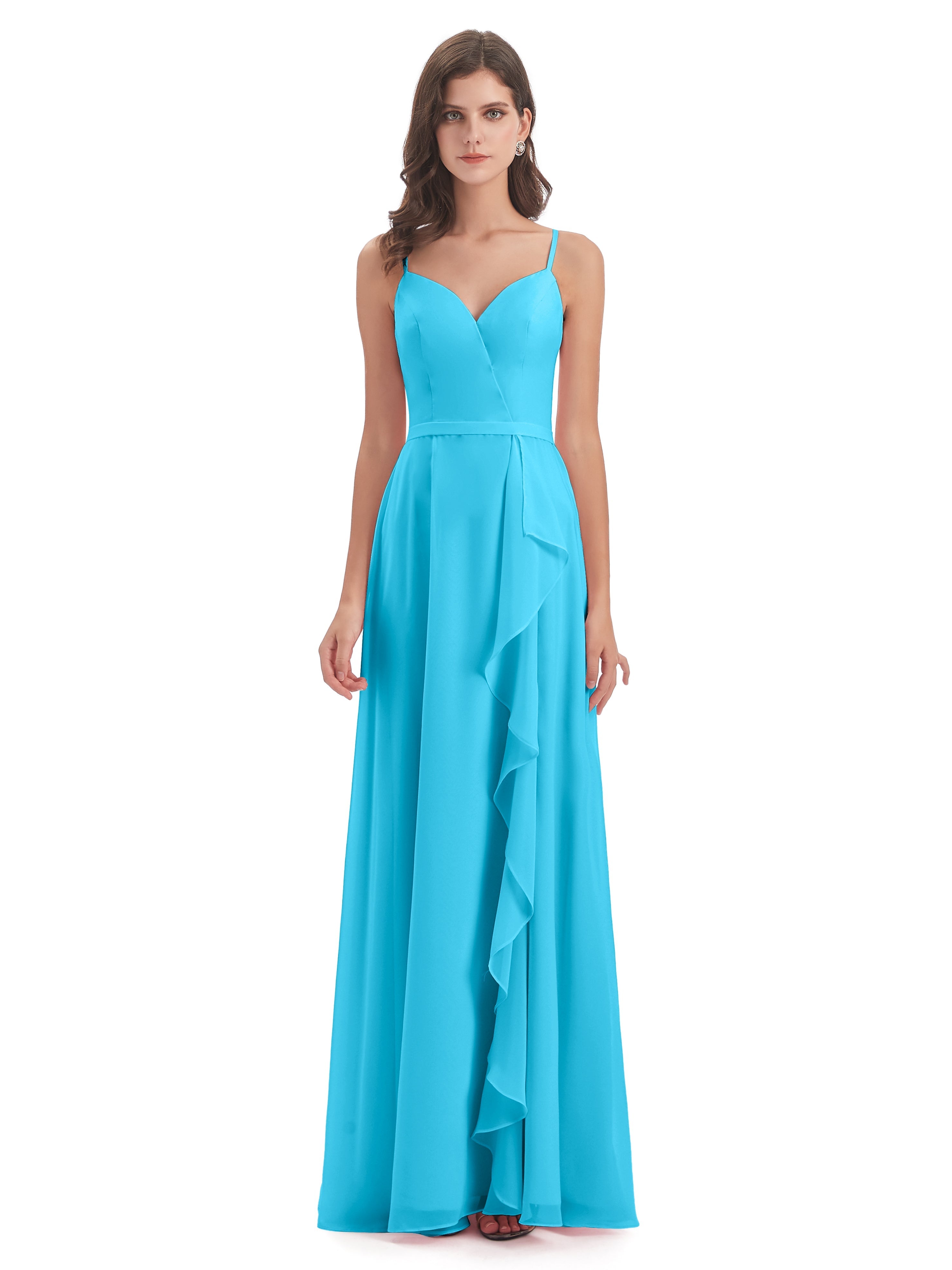 Robe De Demoiselle D'Honneur En Piscine Fendue Devant Robes Demoiselle D'Honneur À Volants