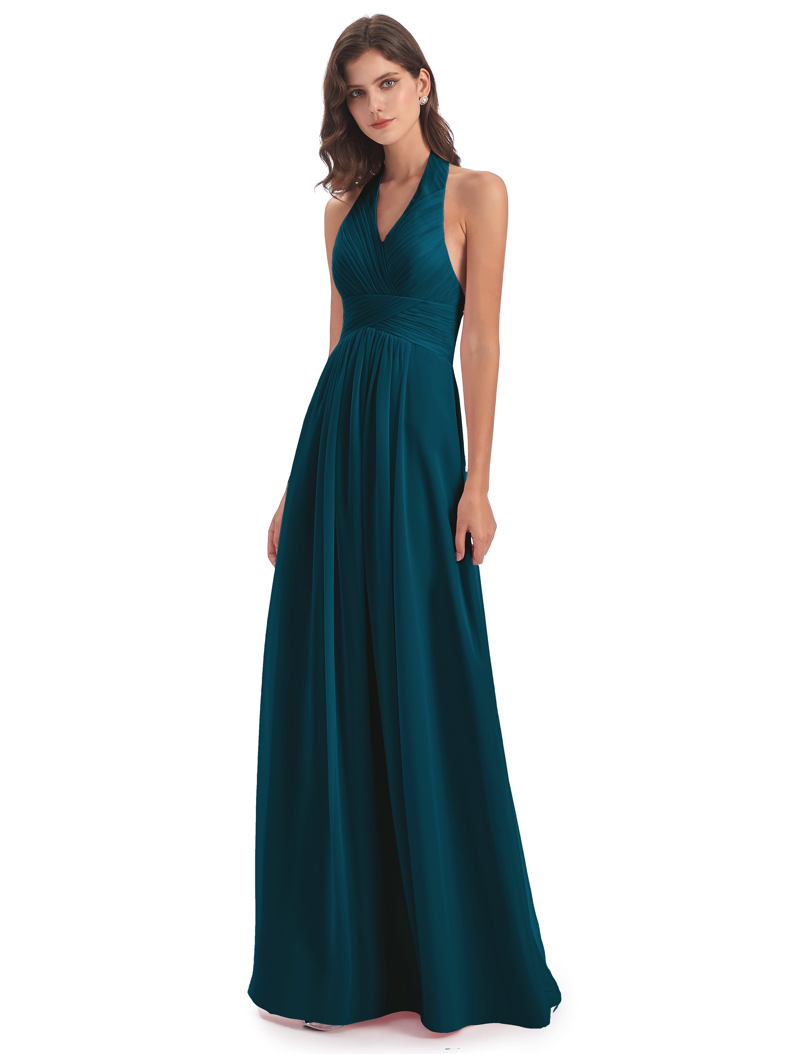 Robes De Demoiselle D'Honneur Bleu Encre Camila Licou Dos Nu Plis Robes Demoiselle D'Honneur