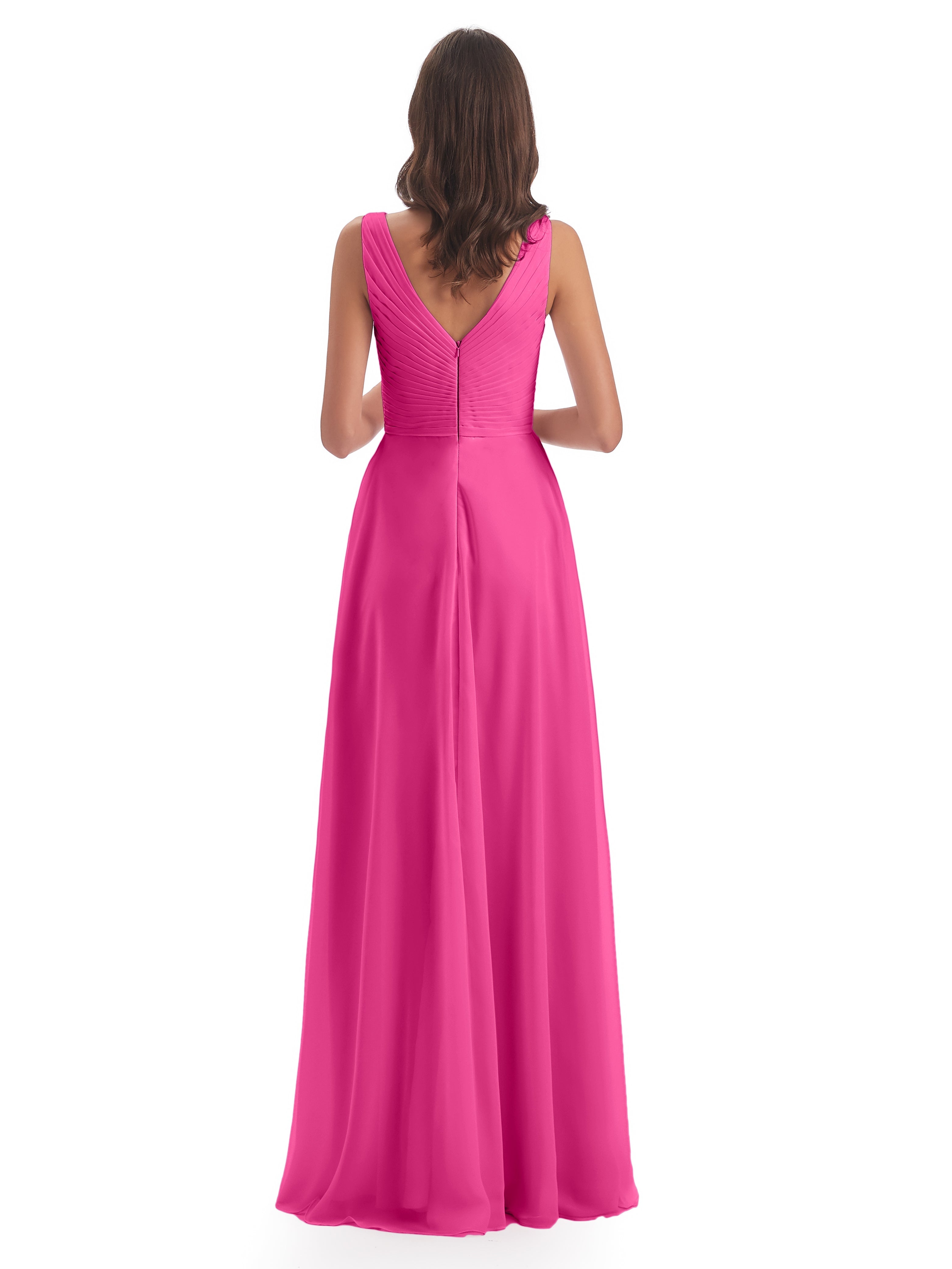 Robe Demoiselle D Honneur Azalée Col V Bretelle Mousseline Robes Demoiselle D'Honneur