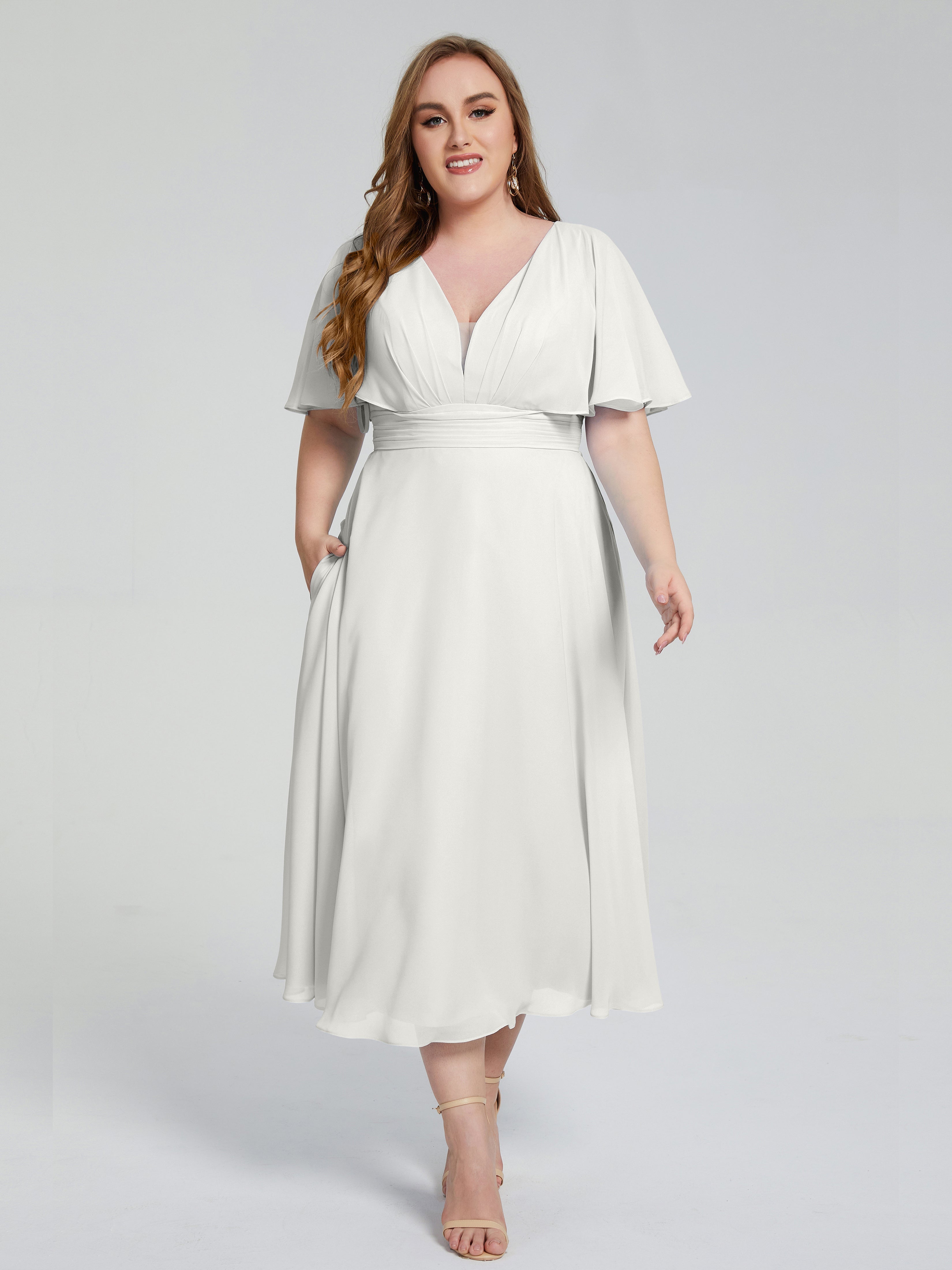 Robe Ivoire Demoiselle D Honneur Dos Nu Mousseline Robes Demoiselle D'Honneur Grande Taille