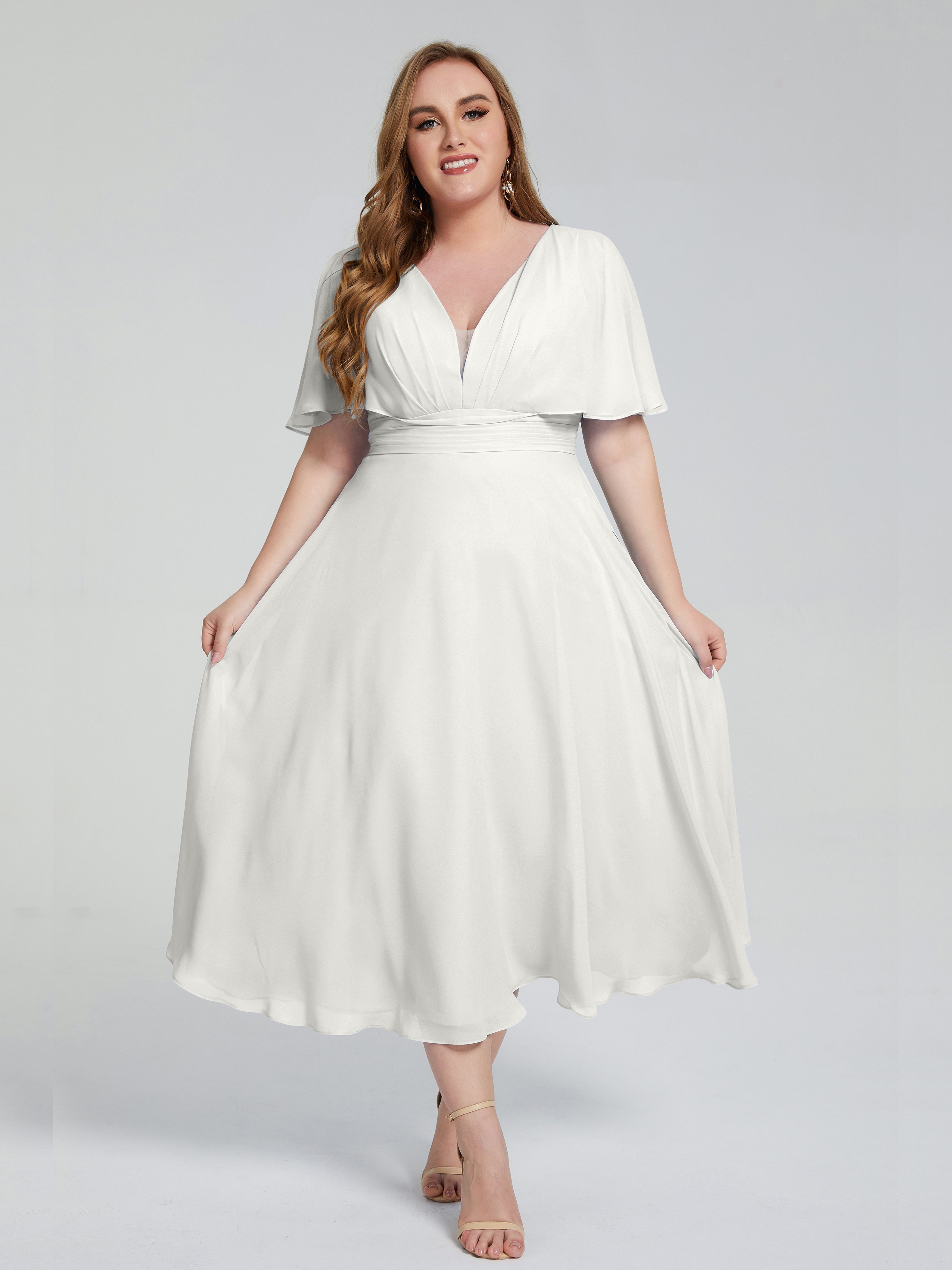 Robe Ivoire Demoiselle D Honneur Dos Nu Mousseline Robes Demoiselle D'Honneur Grande Taille