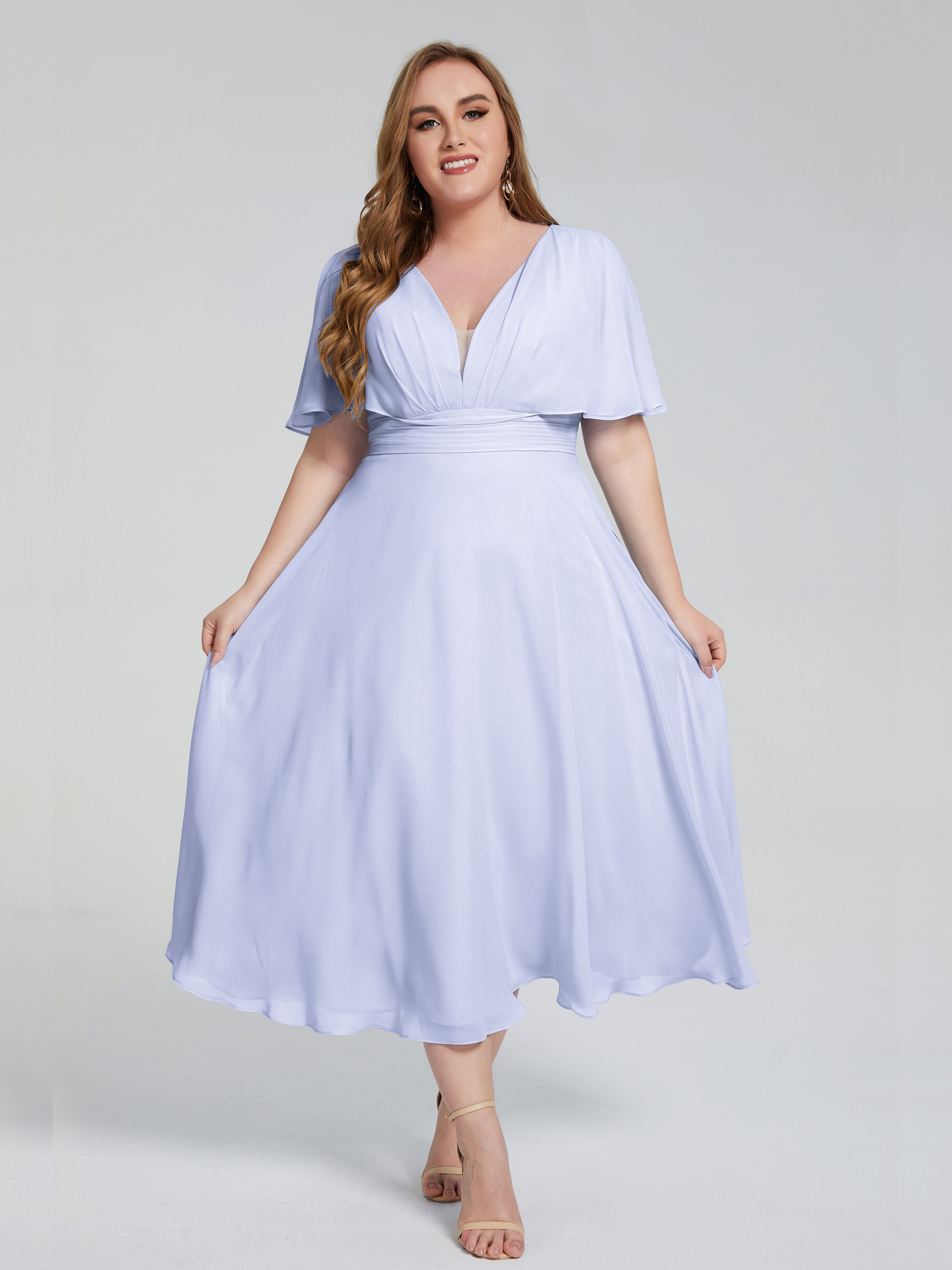 Robe Demoiselle D Honneur Lavande Dos Nu Mousseline Robes Demoiselle D'Honneur Grande Taille