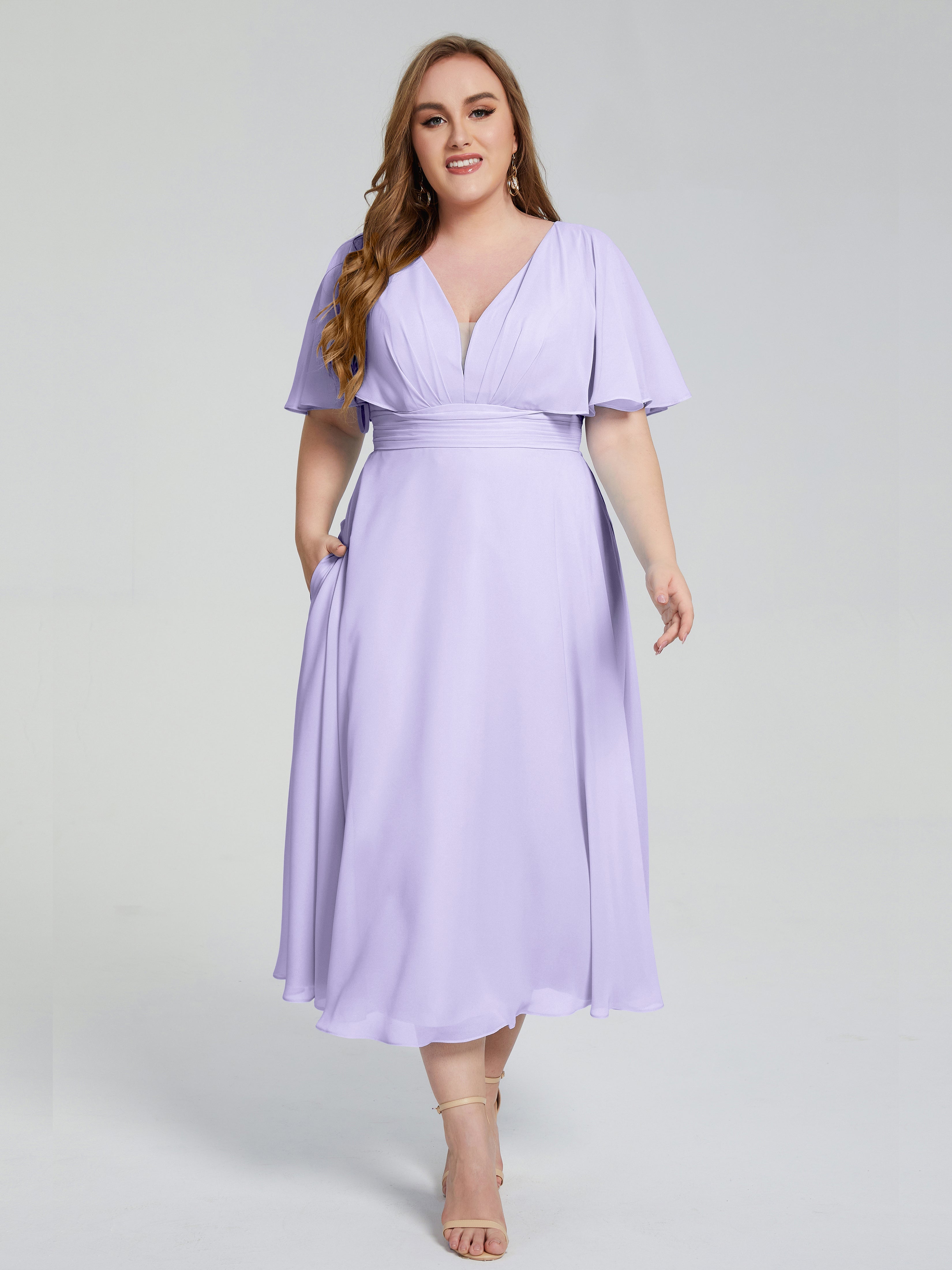 Robe Lilas Demoiselle D Honneur Dos Nu Mousseline Robes Demoiselle D'Honneur Grande Taille