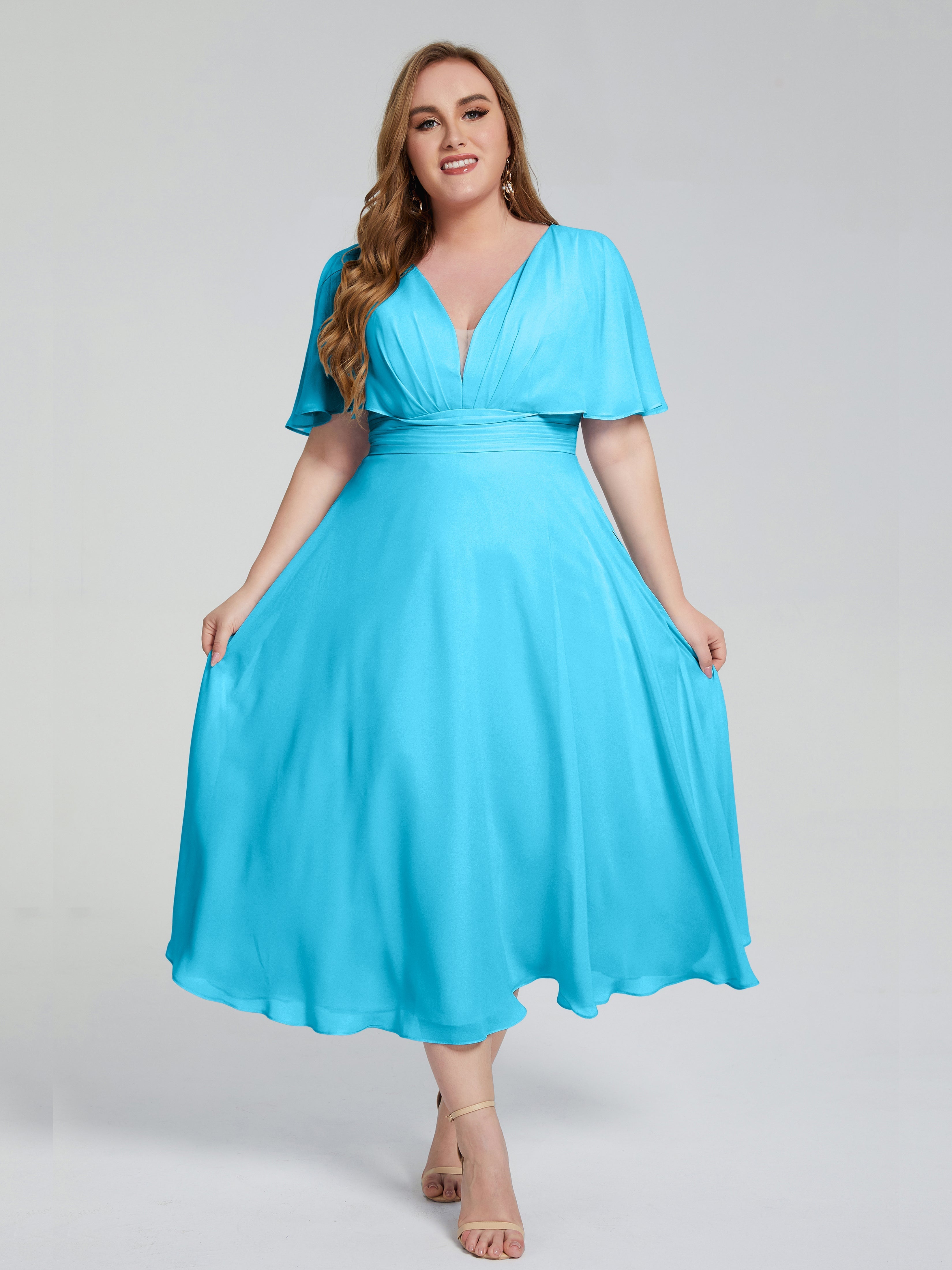 Robe De Demoiselle D'Honneur En Piscine Dos Nu Mousseline Robes Demoiselle D'Honneur Grande Taille