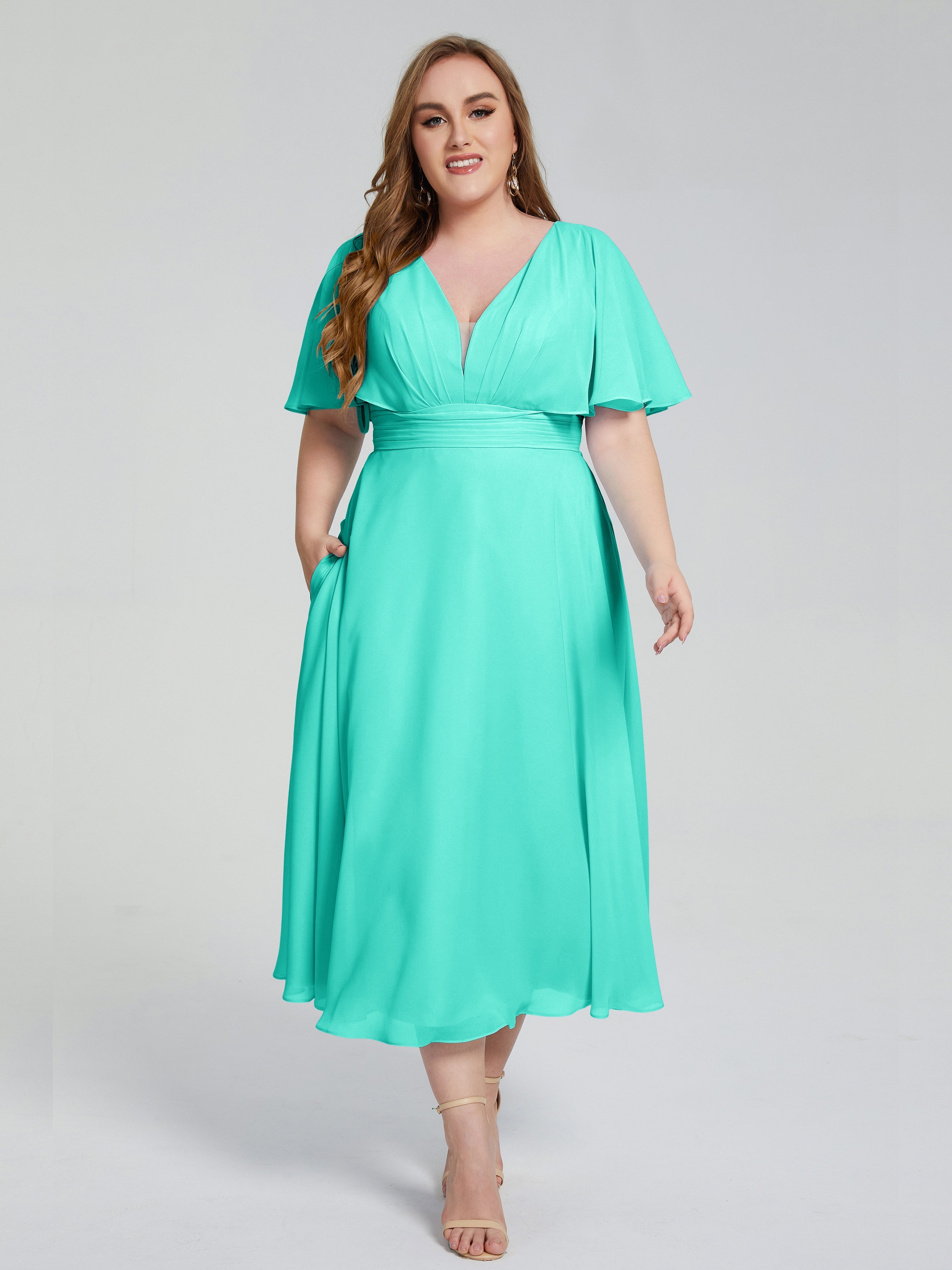 Robes De Demoiselle D'Honneur Spa Dos Nu Mousseline Robes Demoiselle D'Honneur Grande Taille