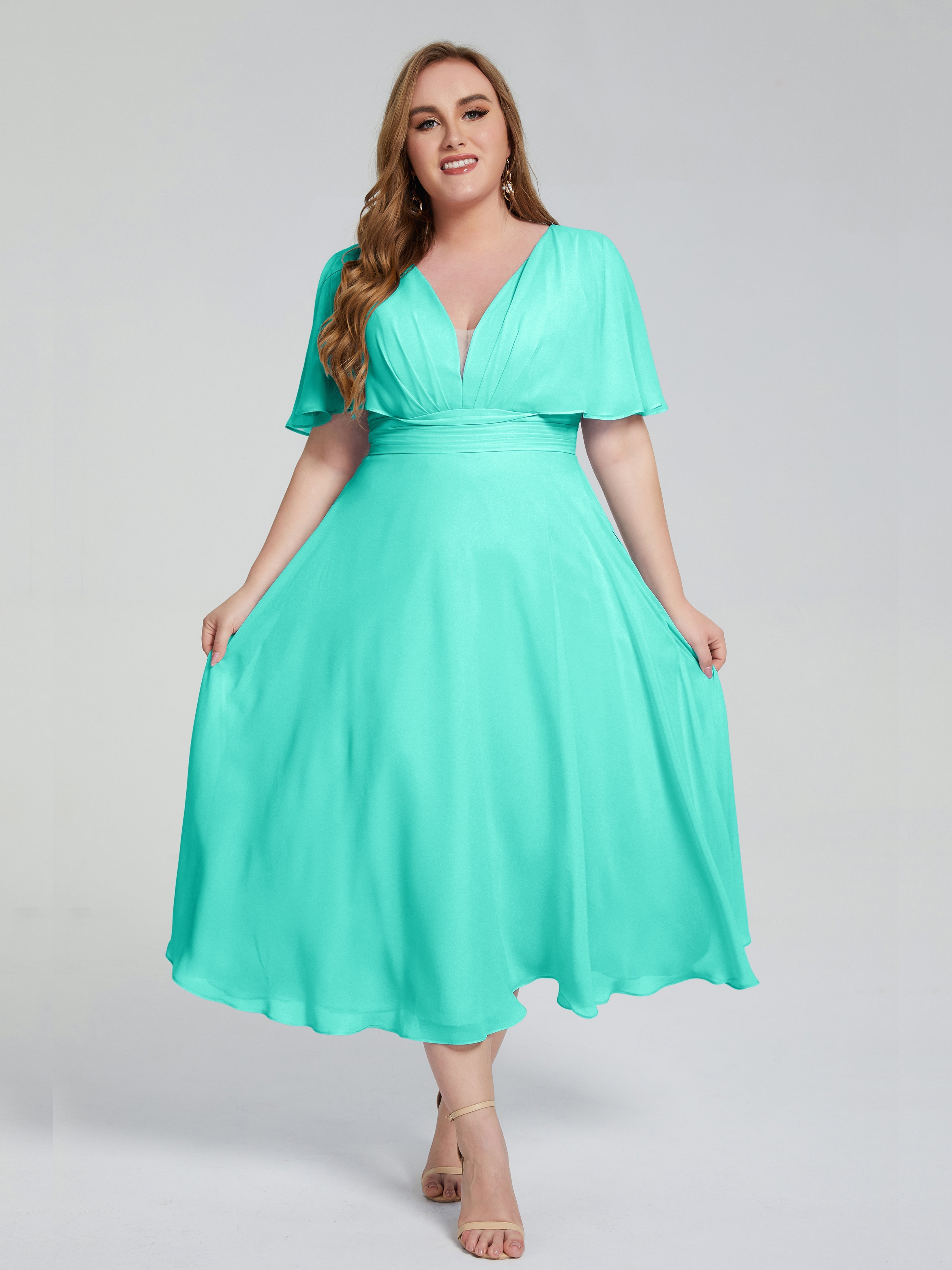 Robes De Demoiselle D'Honneur Spa Dos Nu Mousseline Robes Demoiselle D'Honneur Grande Taille